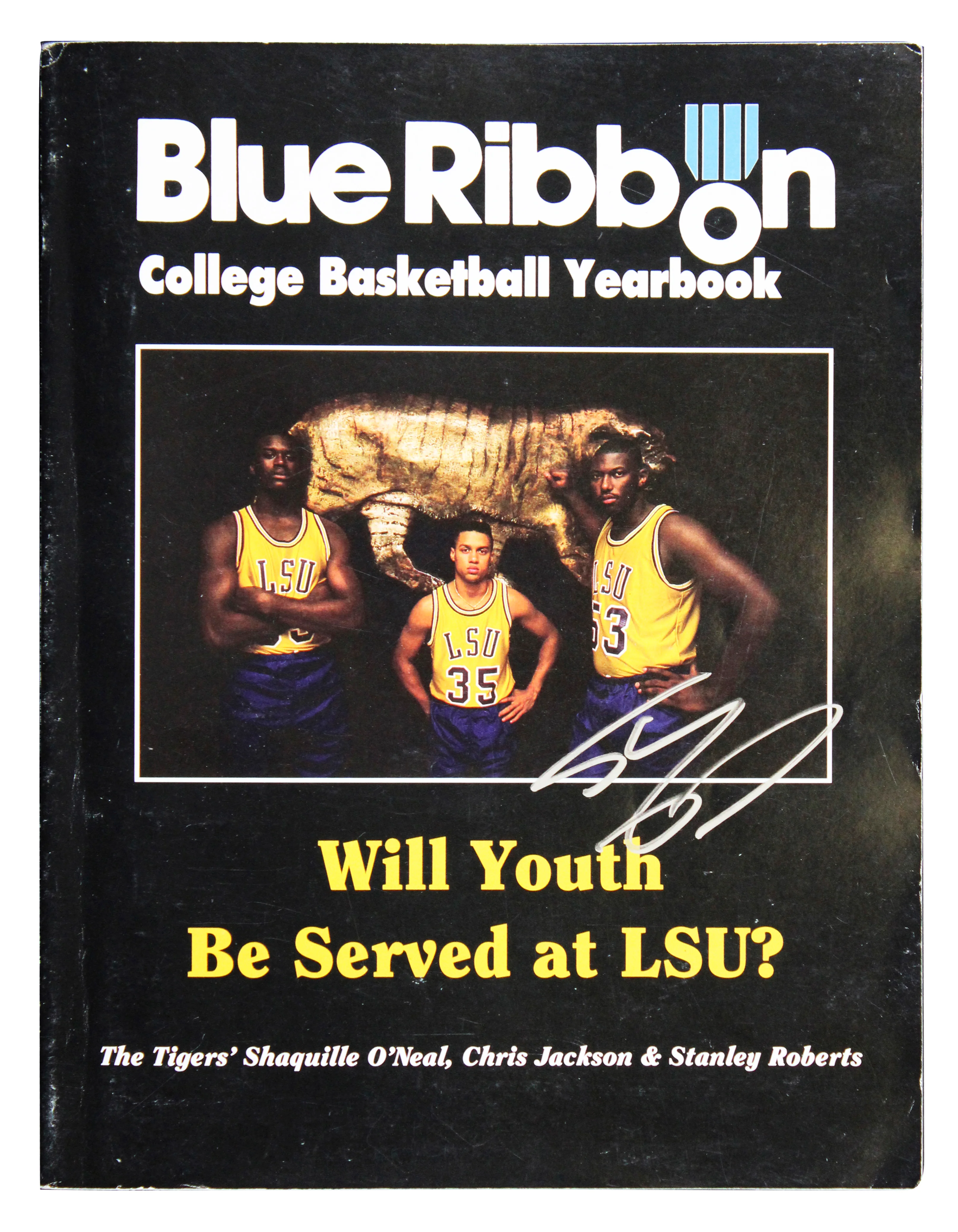 Shaquille O'Neal Signed 1989-90 College Basketball LSU Yearbook BAS W #3W388793 - Image 2