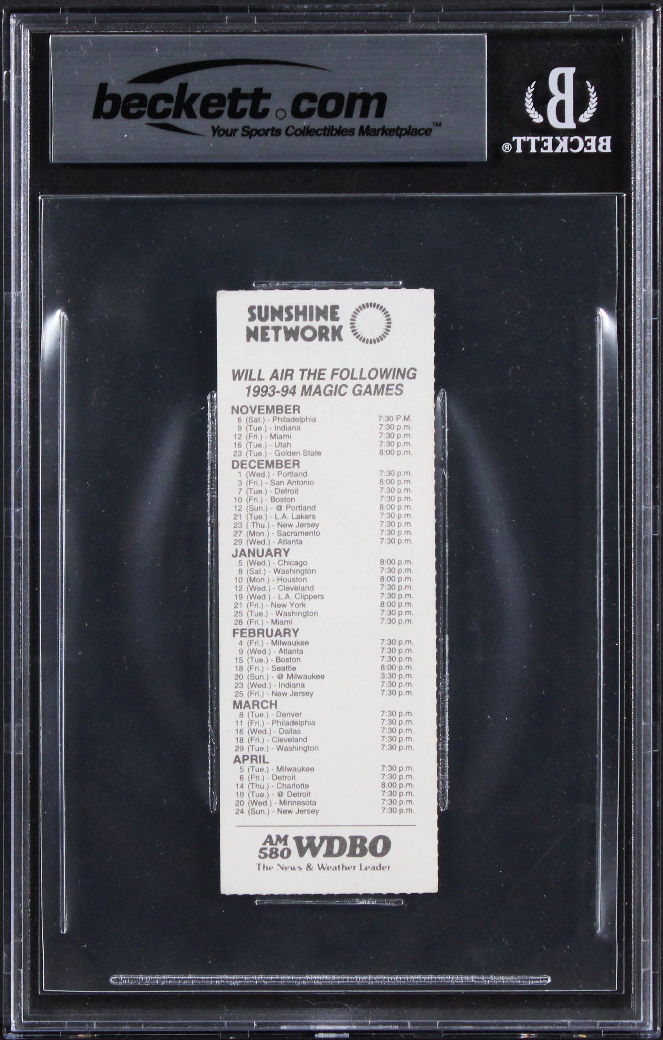 Shaquille O'Neal Signed 1993 Magic VS Cavs Ticket Stub Card Auto 10! BAS Slabbed - Image 3