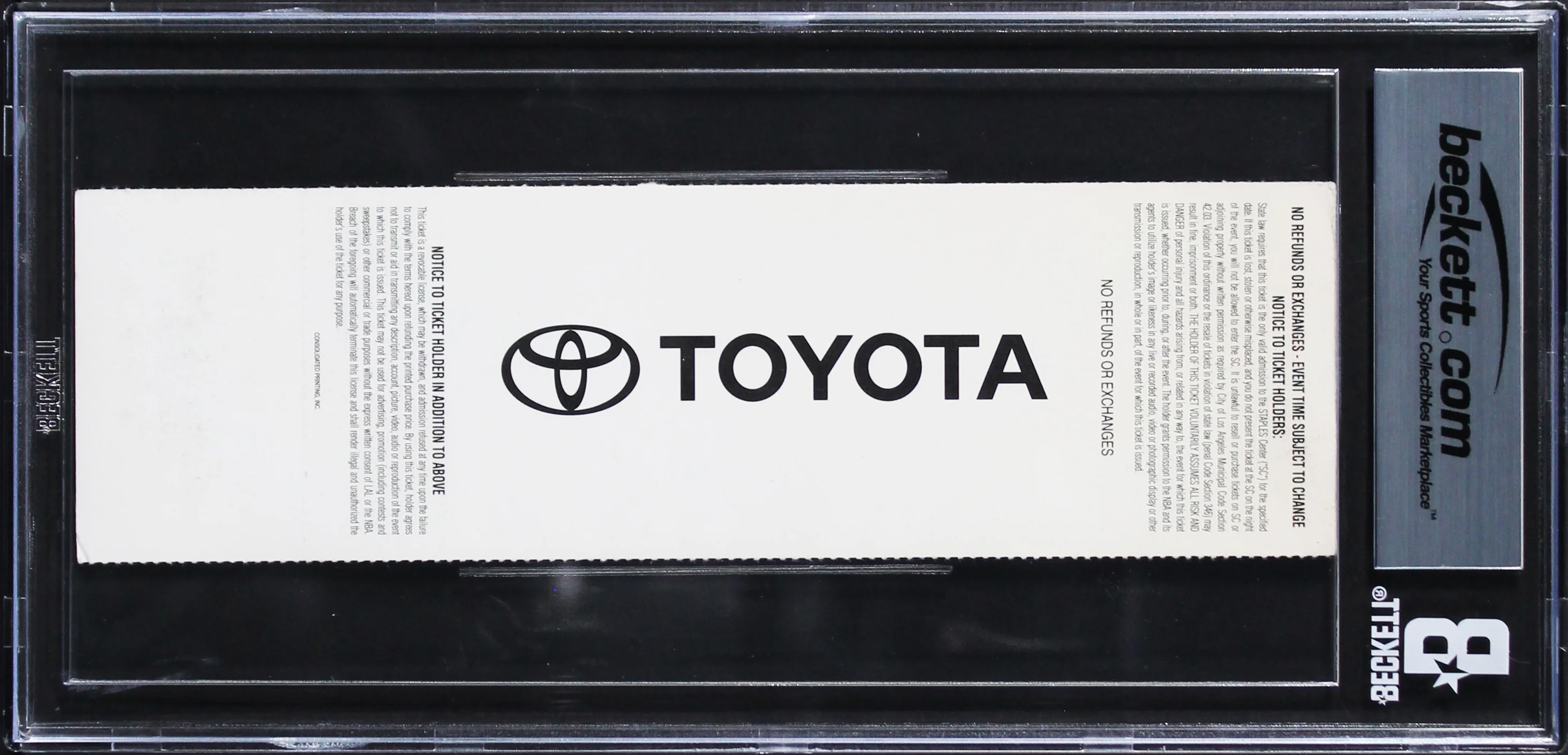 Shaquille O'Neal Signed 2000 NBA Finals Game 6 Ticket Ex-MT 6 Auto 10 BAS Slab 1 - Image 3