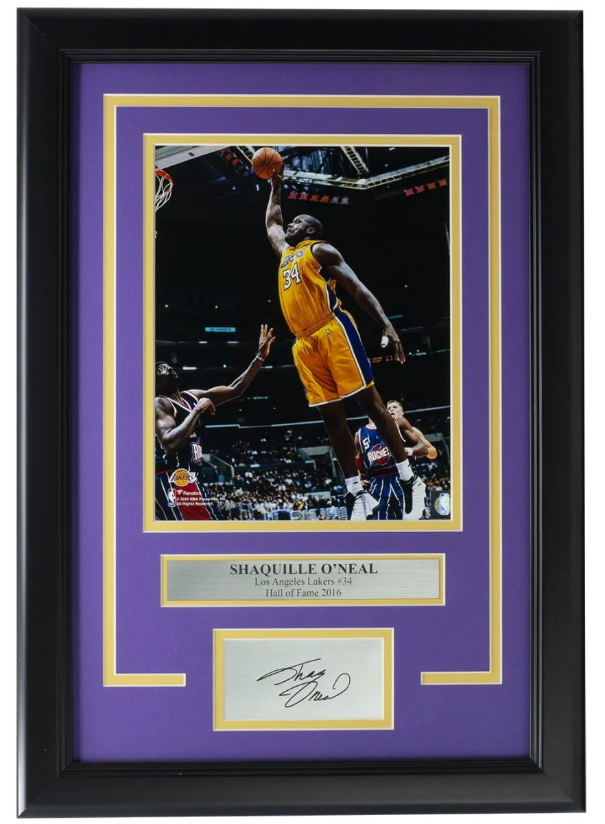 Shaquille O'Neal Framed 8x10 L.A. Lakers Dunk Photo w/Laser Engraved Signature - Image 2