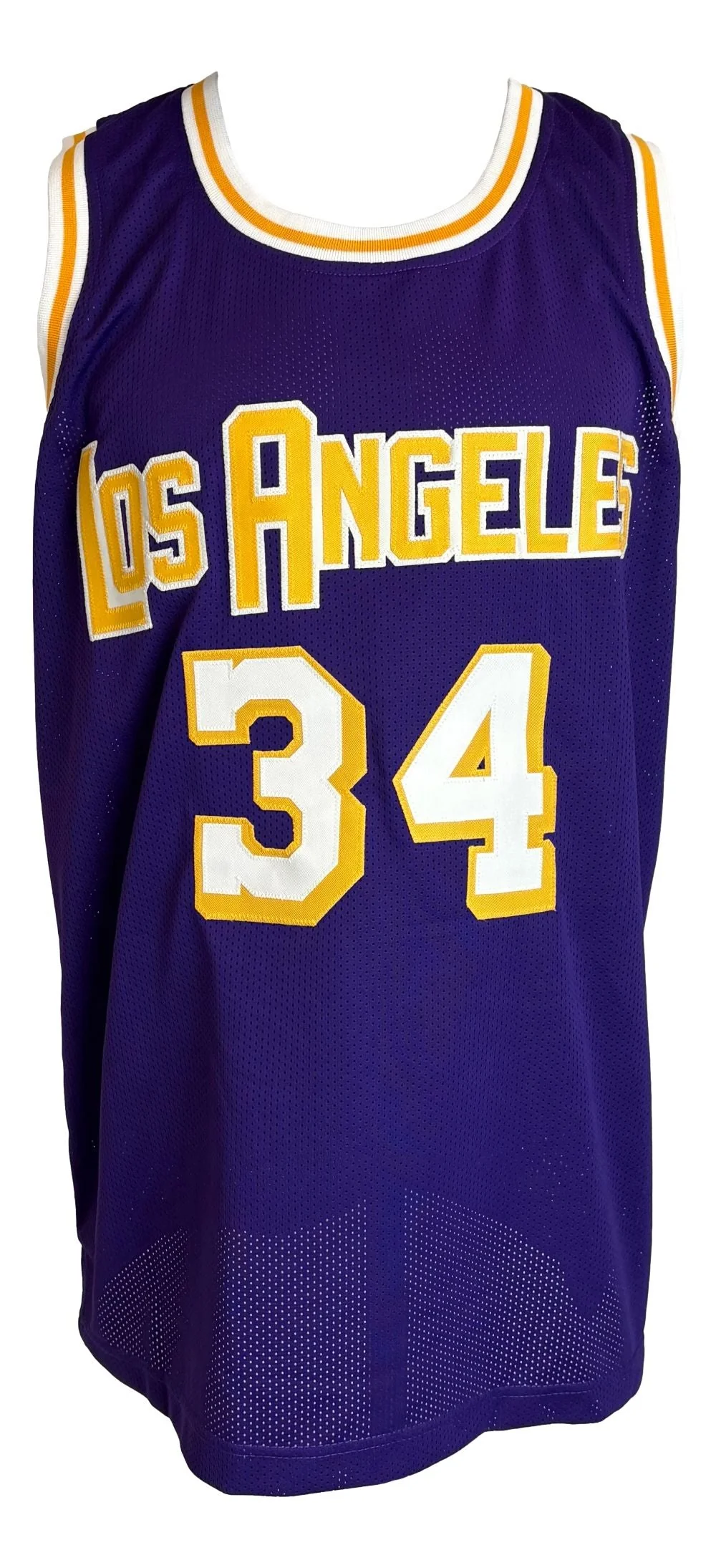 Shaquille O'Neal Los Angeles Signed Purple Basketball Jersey BAS - Image 3