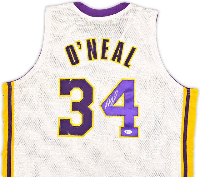 Shaquille O'Neal Los Angeles Signed White Basketball Jersey BAS - Image 2