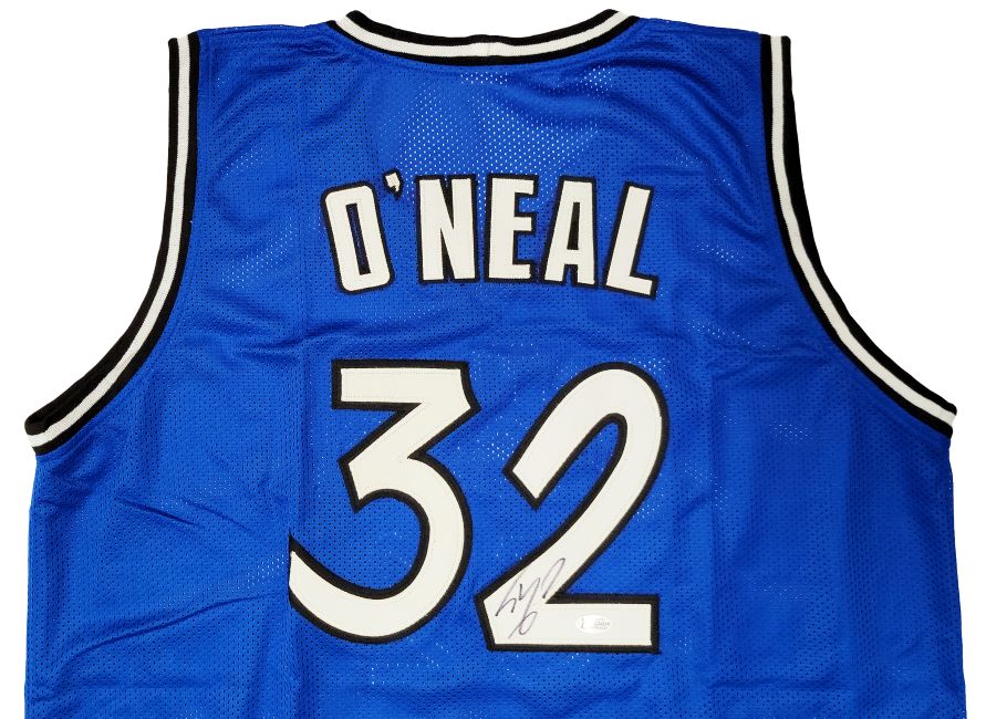 Shaquille O'Neal Orlando Signed Blue Basketball Jersey BAS - Image 2