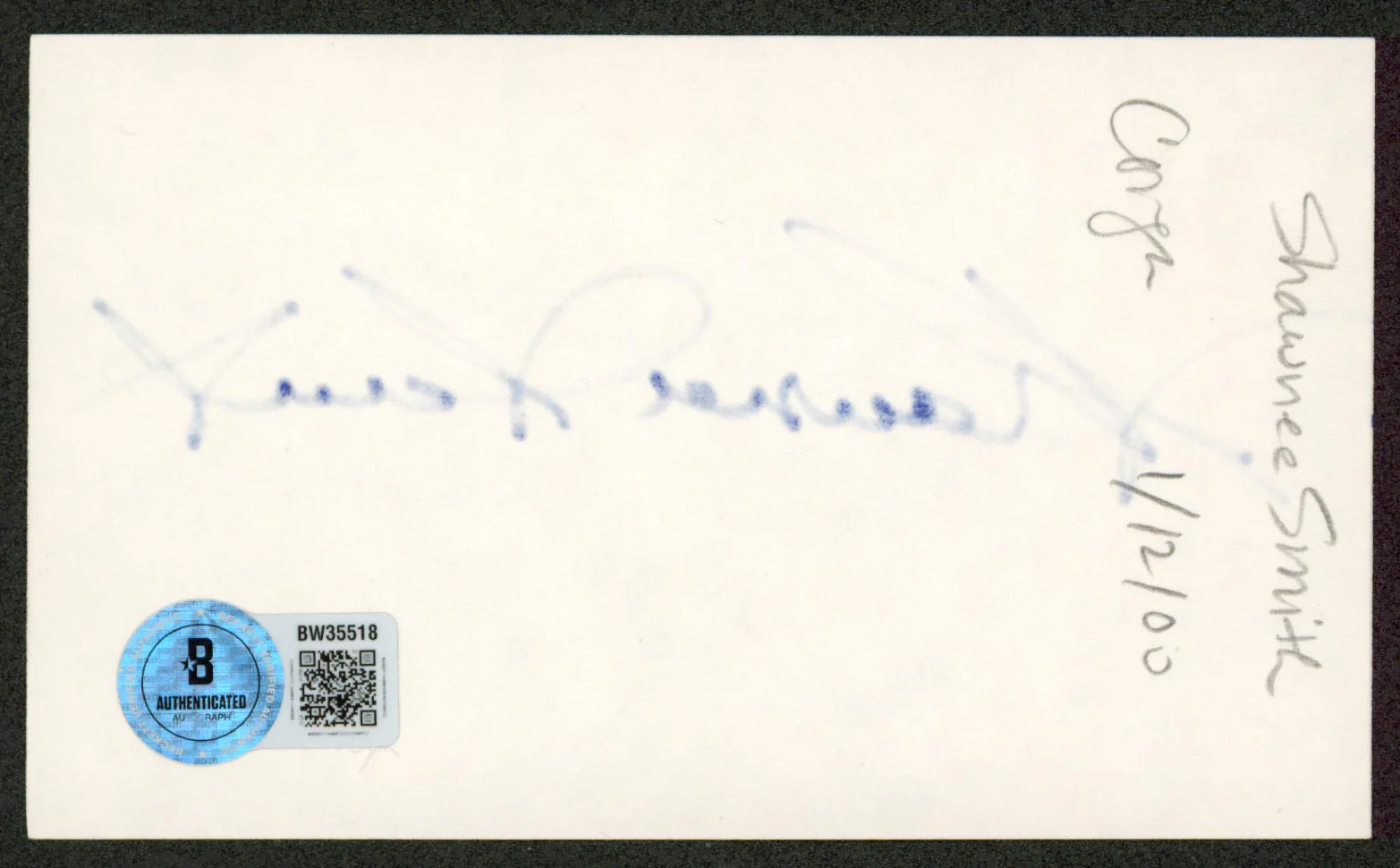 Shawnee Smith Saw Authentic Signed 3x5 Index Card Autographed BAS - Image 3