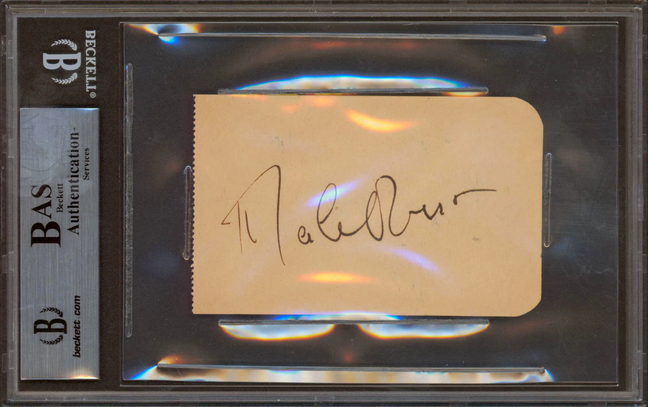 Shirley Temple & Merle Oberon Authentic Signed 2.4x3.85 Album Page BAS Slabbed - Image 3