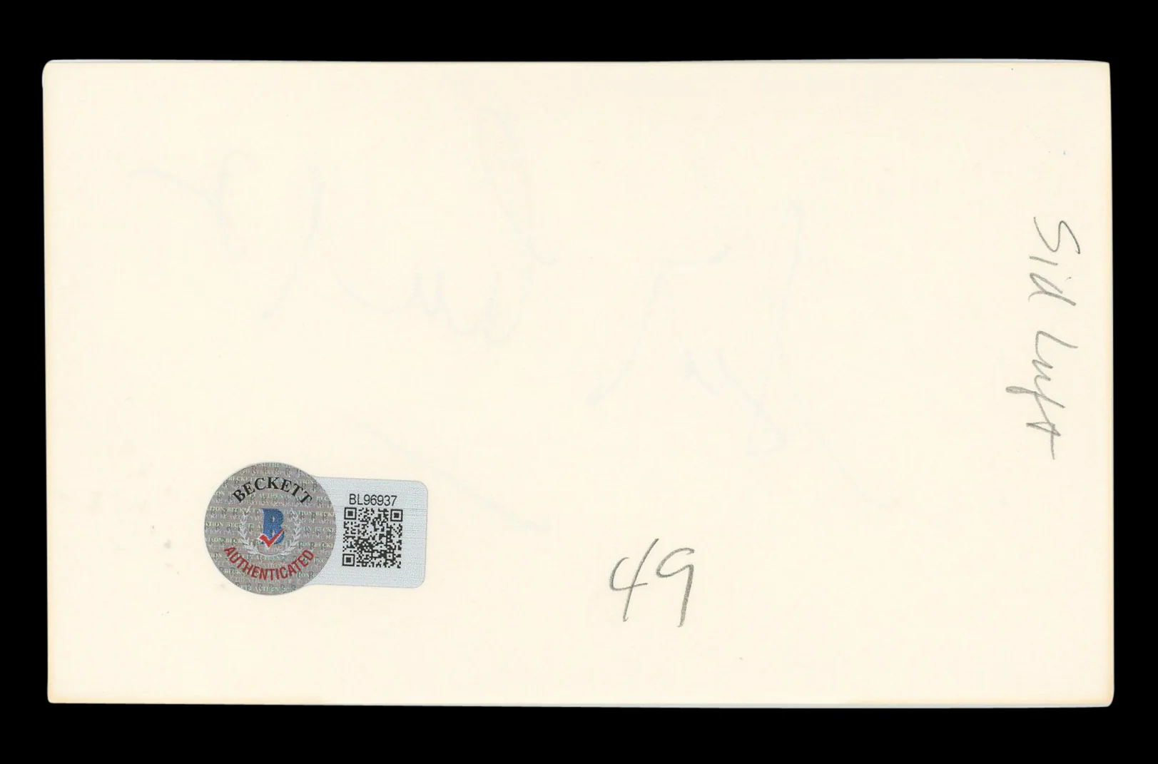 Sidney Luft A Star is Born Authentic Signed 3x5 Index Card BAS #BL96937 - Image 3