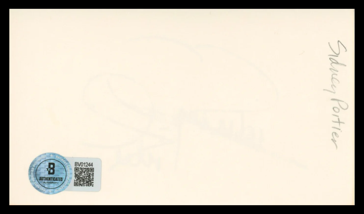 Sidney Poitier In The Heat of the Night Authentic Signed 3x5 Index Card BAS #BV01244 - Image 3