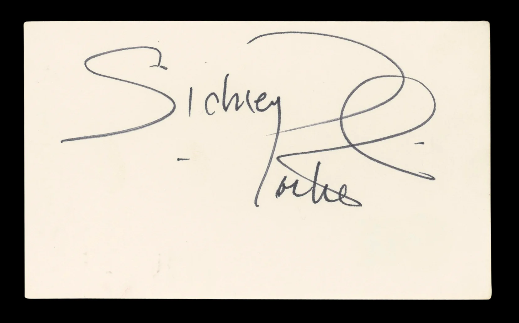 Sidney Poitier In The Heat of the Night Signed 3x5 Index Card BAS #BL96438 - Image 2