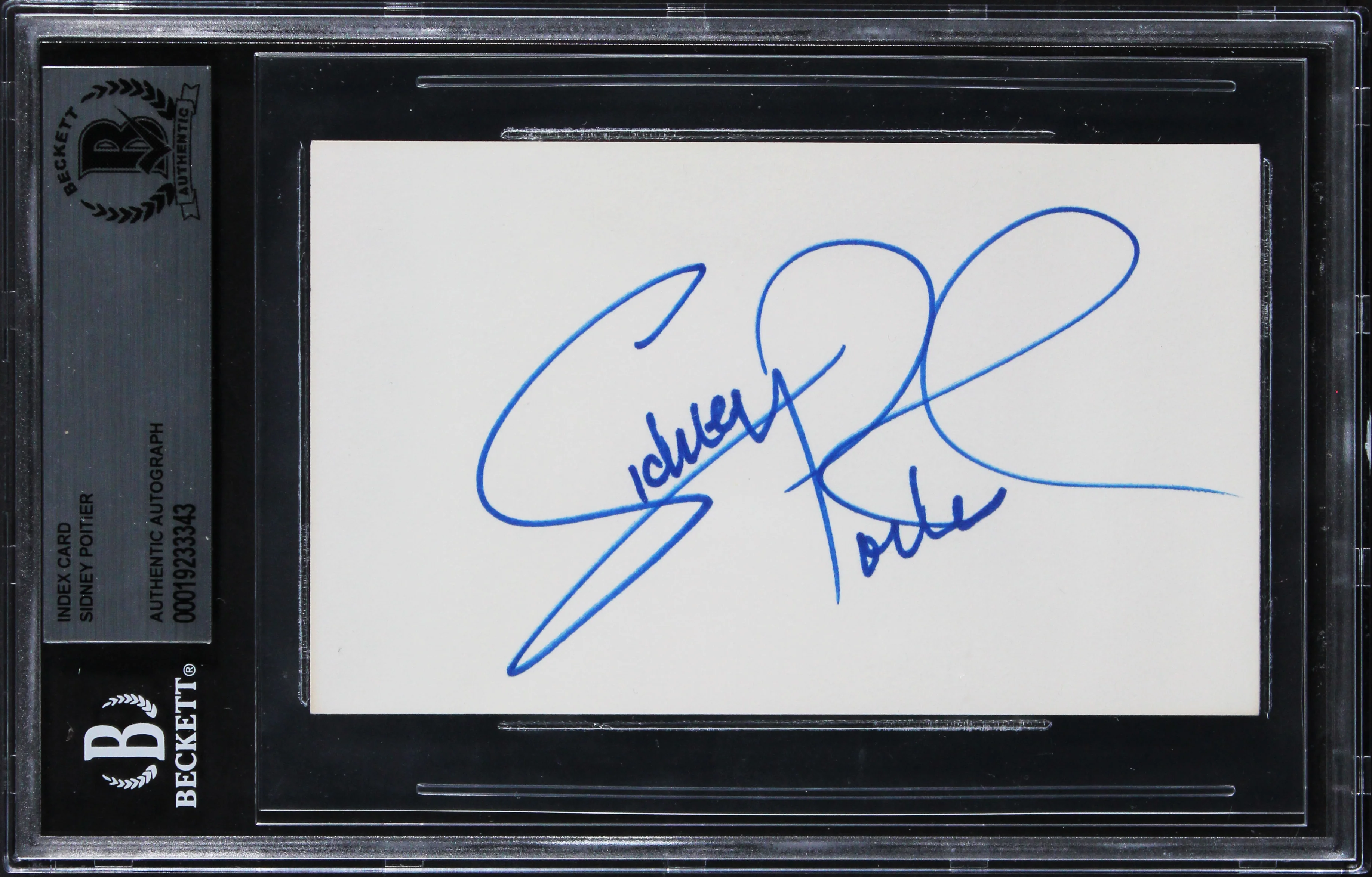 Sidney Poitier In The Heat of the Night Signed 3x5 Index Card BAS Slabbed 2 - Image 2