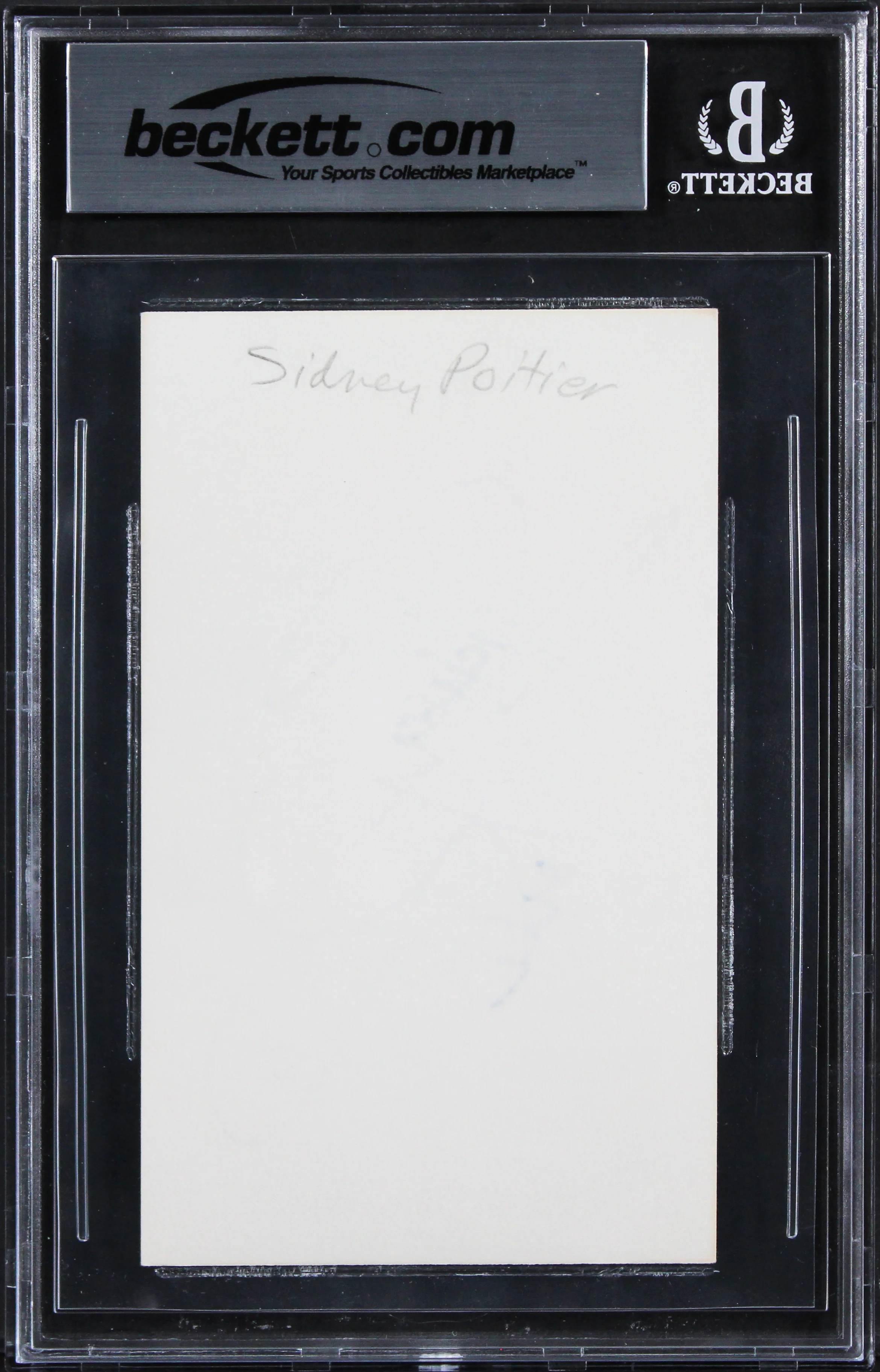 Sidney Poitier In The Heat of the Night Signed 3x5 Index Card BAS Slabbed 2 - Image 3