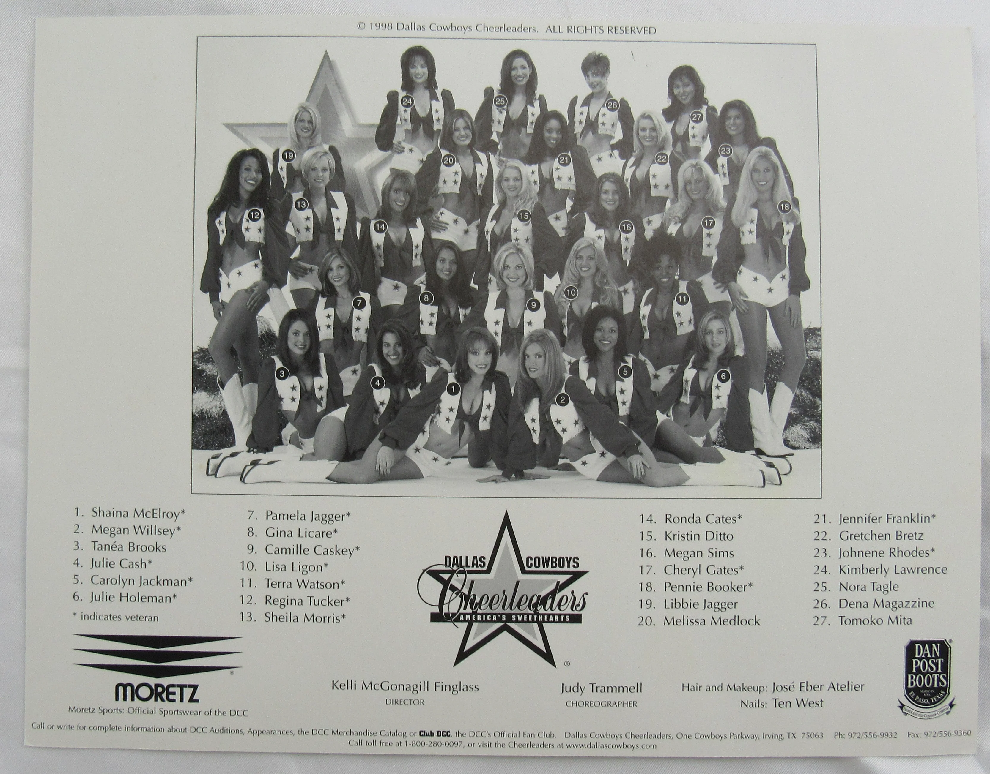 1998 Dallas Cowboys Cheerleaders Signed 8.5x11 Photo - Team Photo - Image 2