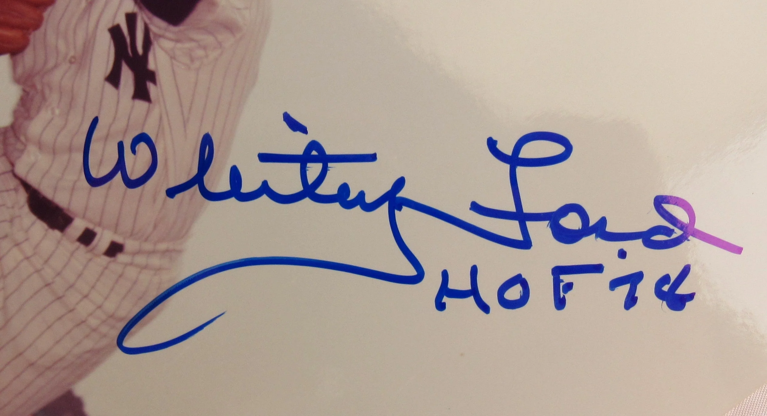 Whitey Ford Signed Auto 8x10 Photo JSA CM07369 w/HOF 74 - Image 2