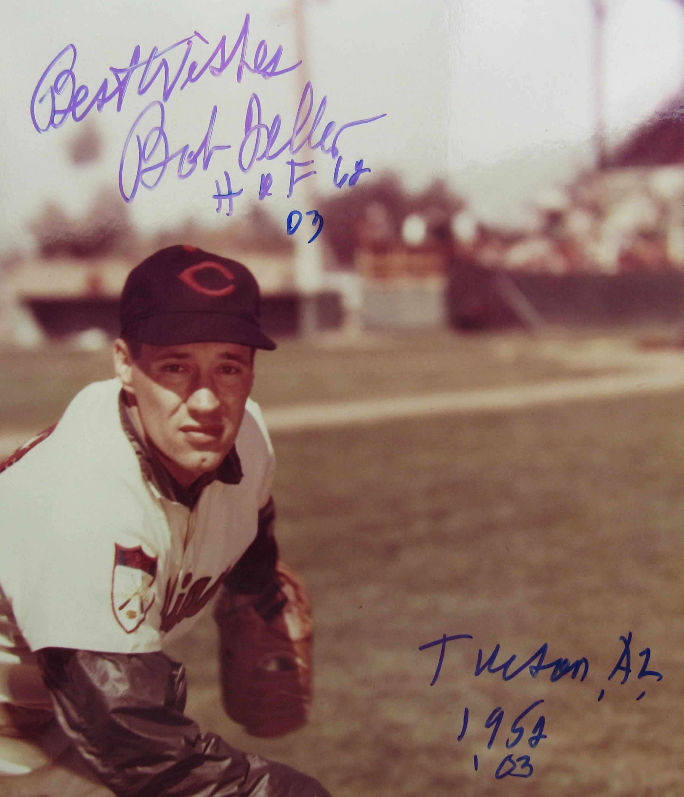 Bob Feller Signed Auto 8x10 Photo JSA CM07383 w/many inscriptions - Image 2