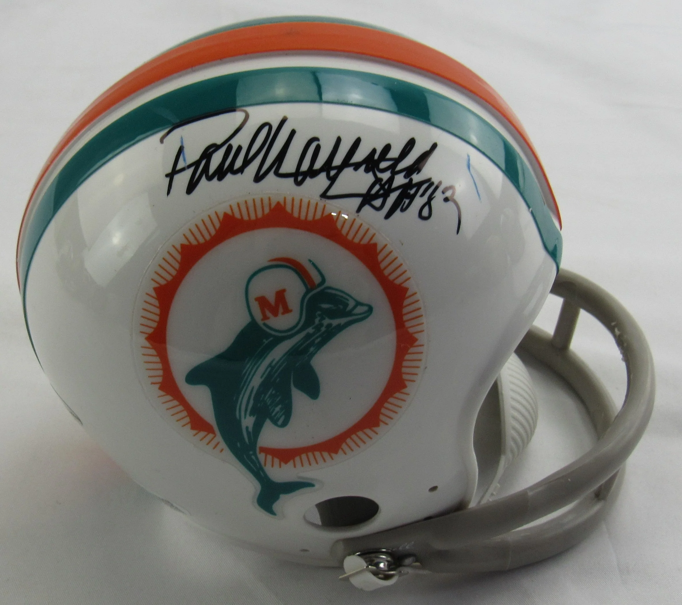 Paul Warfield Signed Auto Dolphins Mini Helmet JSA CM07466