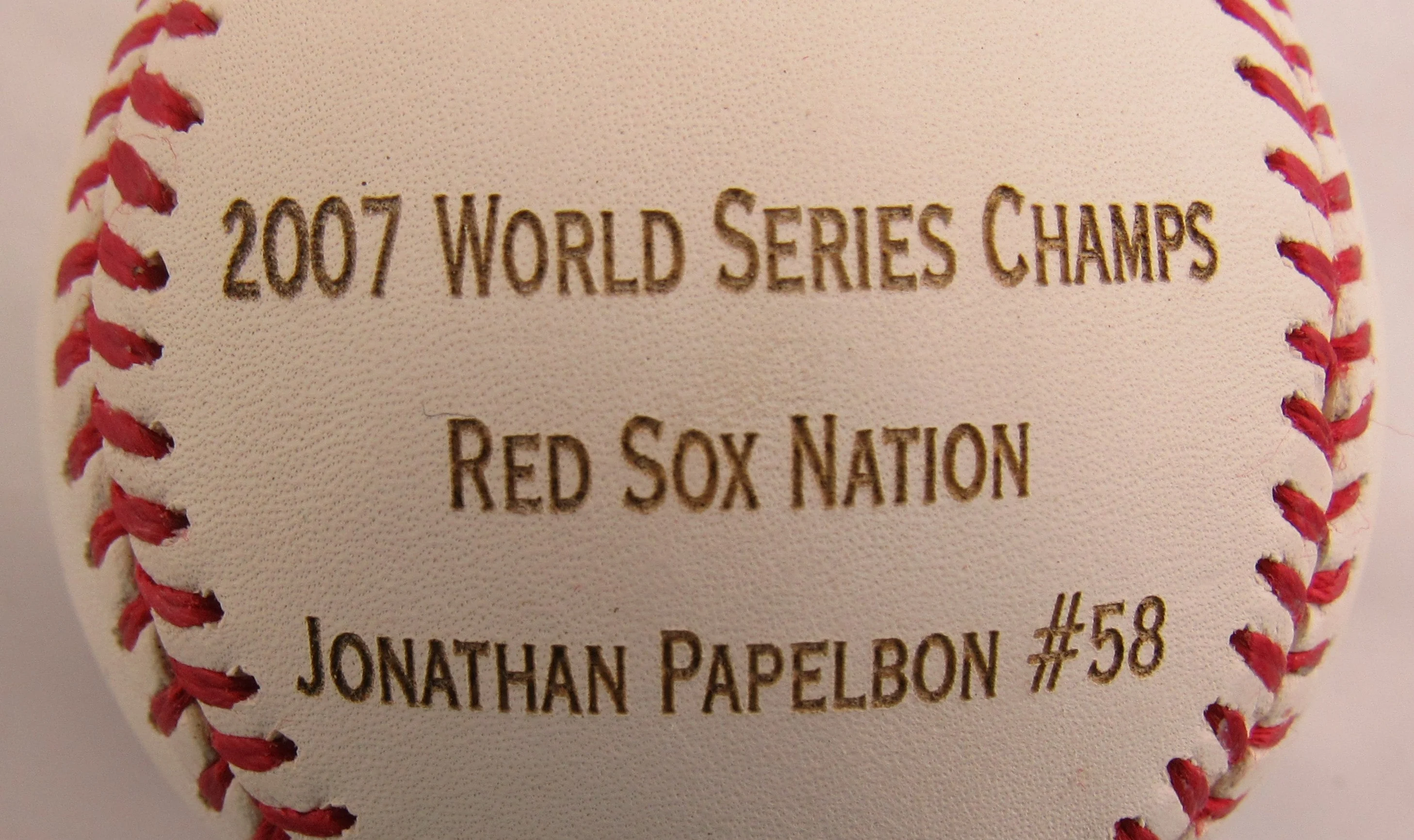 Jonathan Papelbon Signed Auto Rawlings 2007 World Series Baseball #143/500 JSA CJ55898 - Image 3