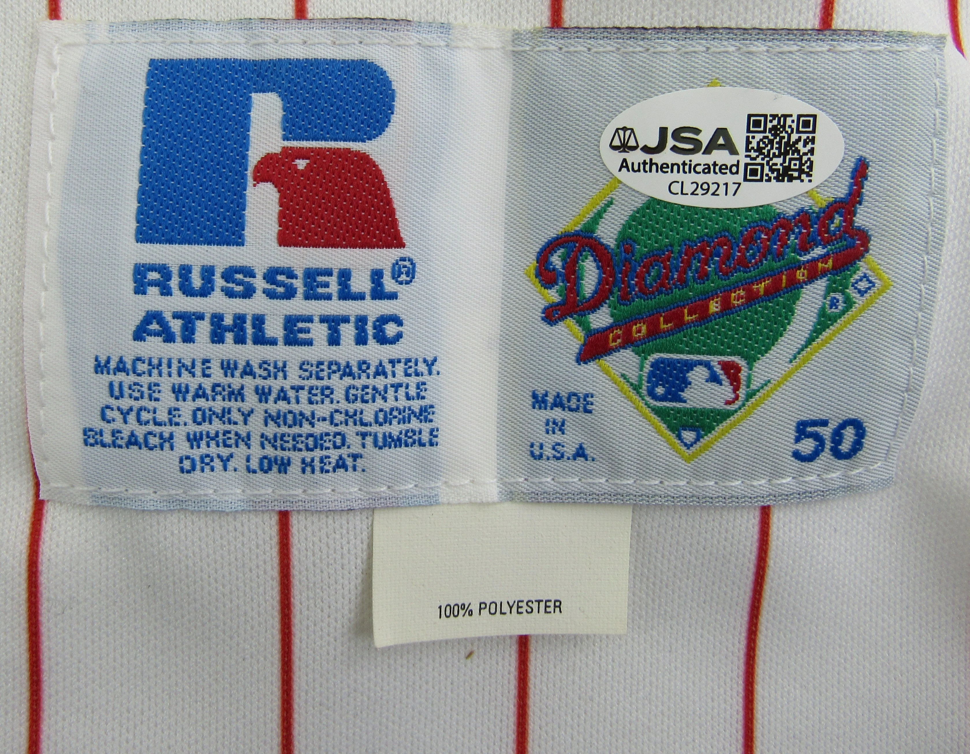 Curt Schilling Signed Auto Phillies Jersey JSA CL29217 - Russell Athletic - Image 3