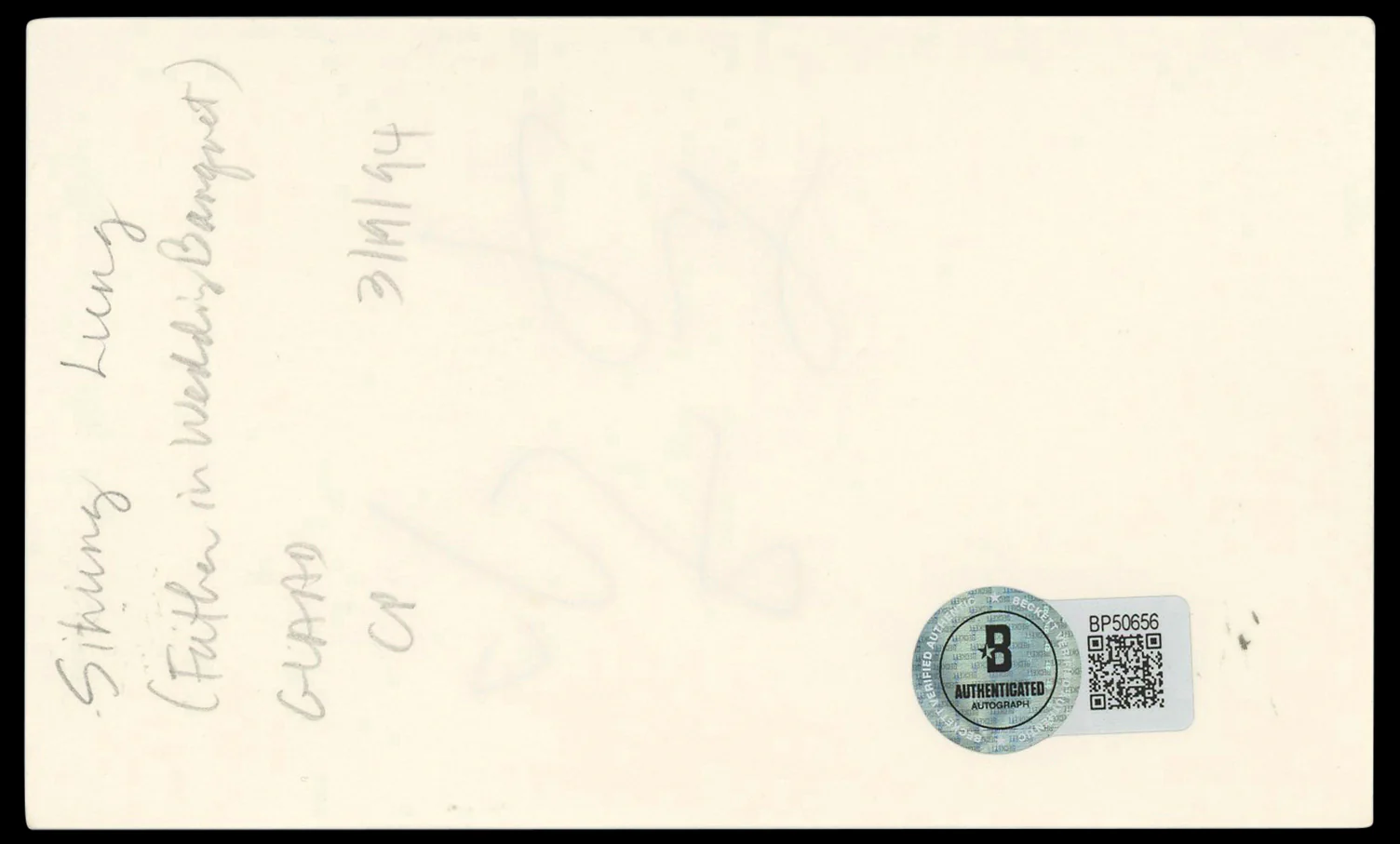 Sihung Lung The Wedding Banquet Authentic Signed 3x5 Index Card BAS #BP50656 - Image 3