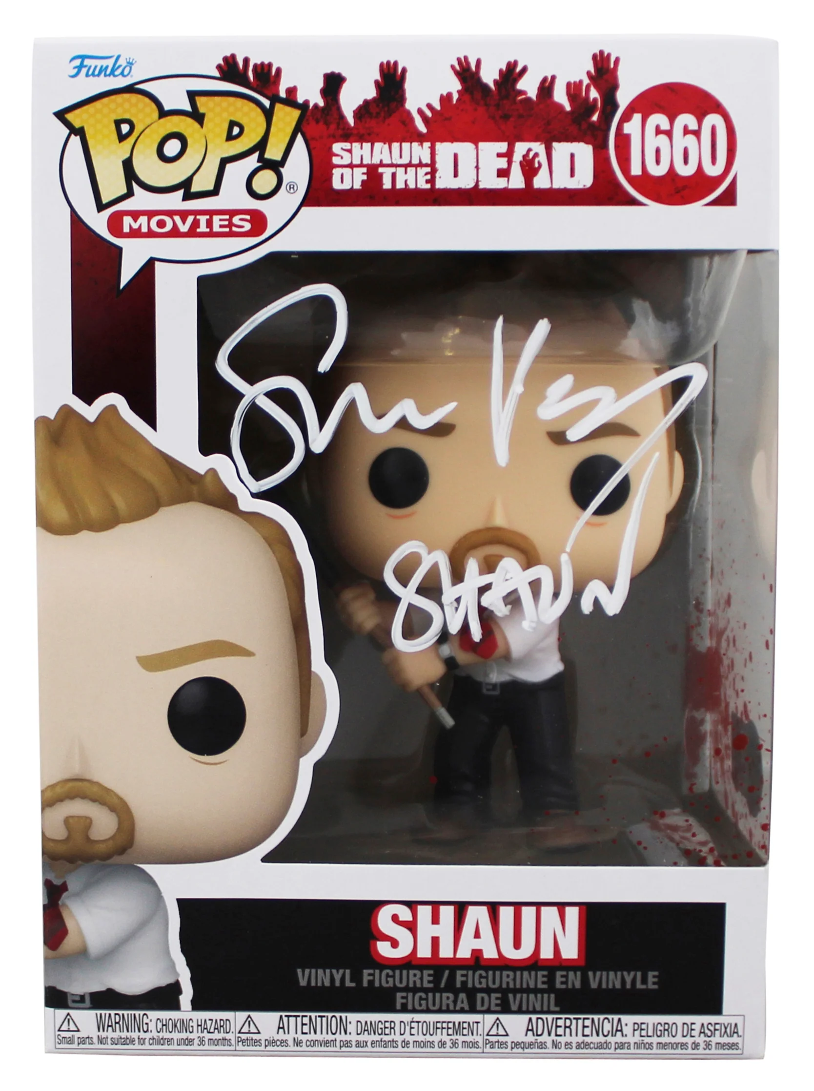 Simon Pegg Shaun of the Dead "Shaun" Signed #1660 Funko Pop Vinyl Figure BAS Wit