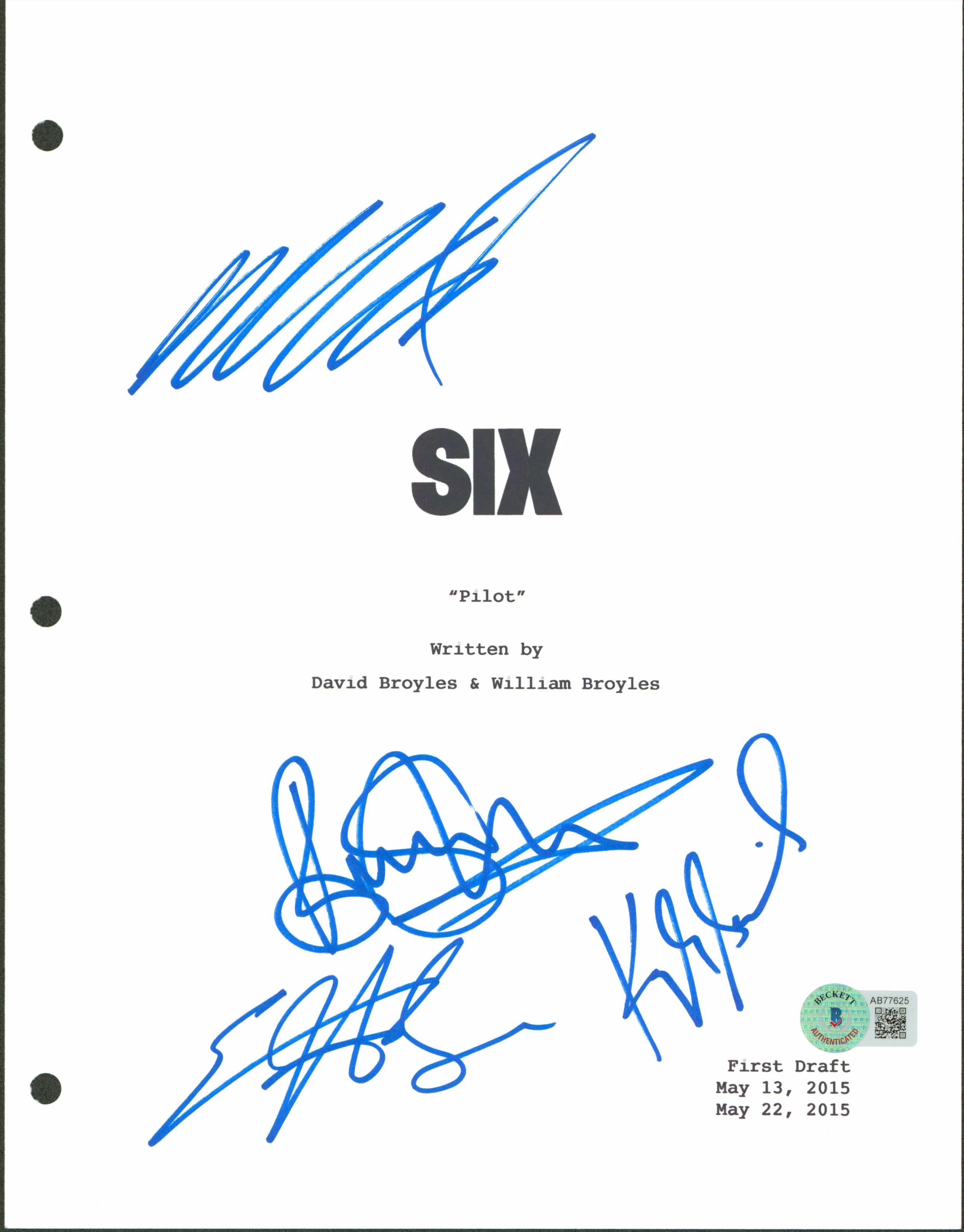 Six (4) Sloane, Schmid, Hodge & Adams Signed 8.5x11 Script Cover BAS #AB77625 - Image 2