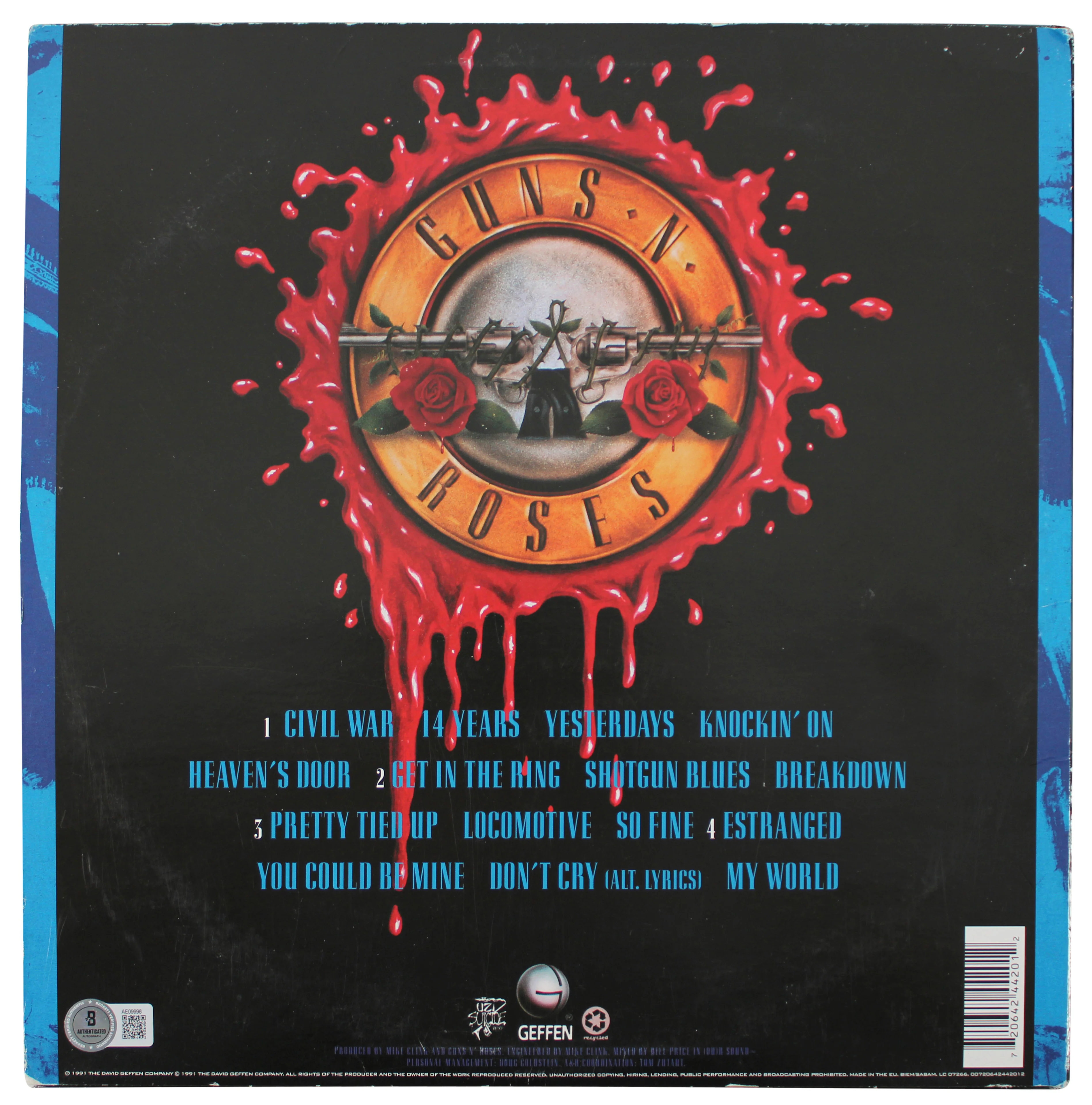 Slash & Dizzy Reed GnR Signed Lose Your Illusion II Album Cover W/ Vinyl BAS - Image 6