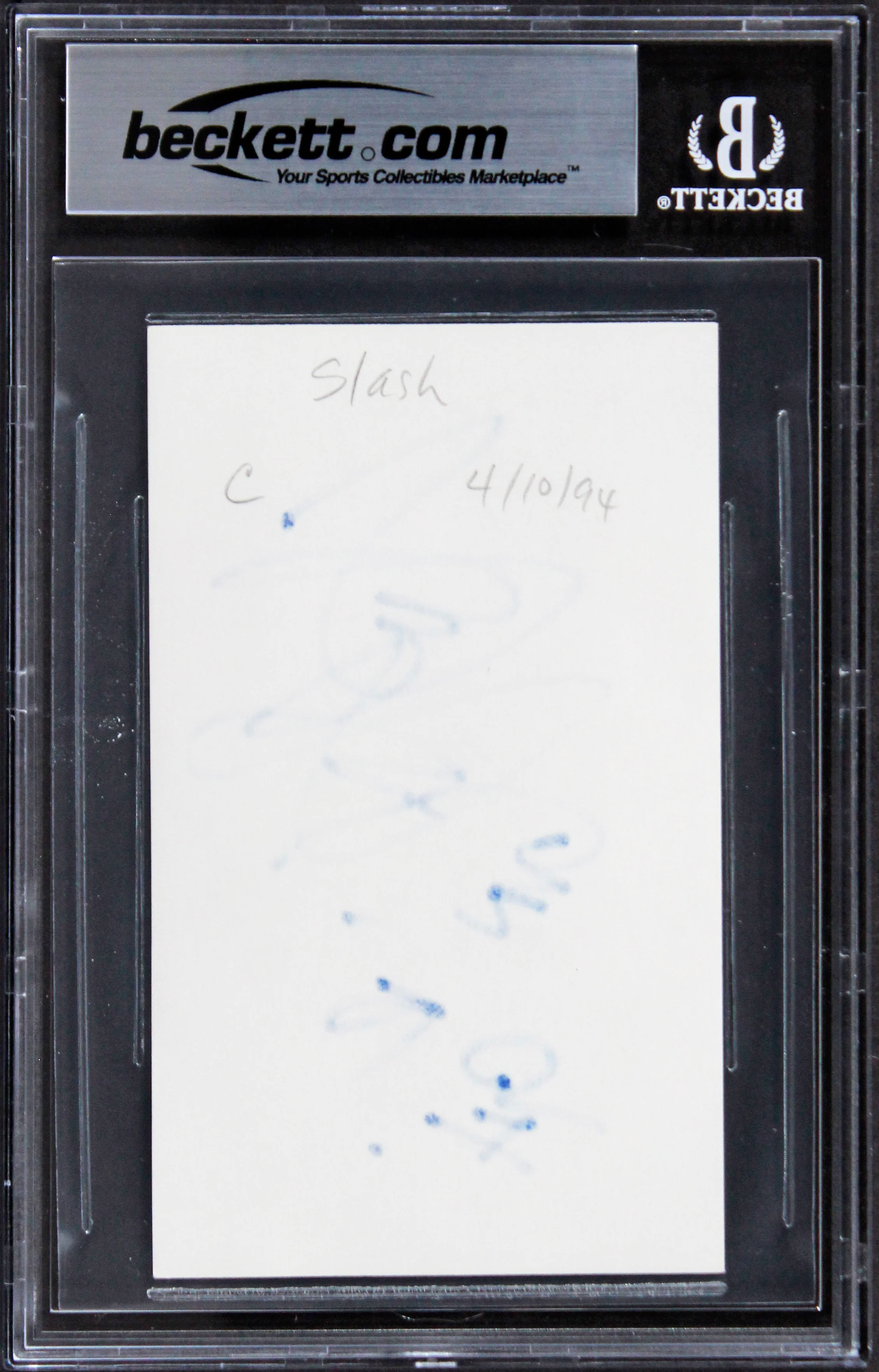 Slash Guns N' Roses "GN'R 94" Authentic Signed 3x5 Index Card BAS Slabbed - Image 3