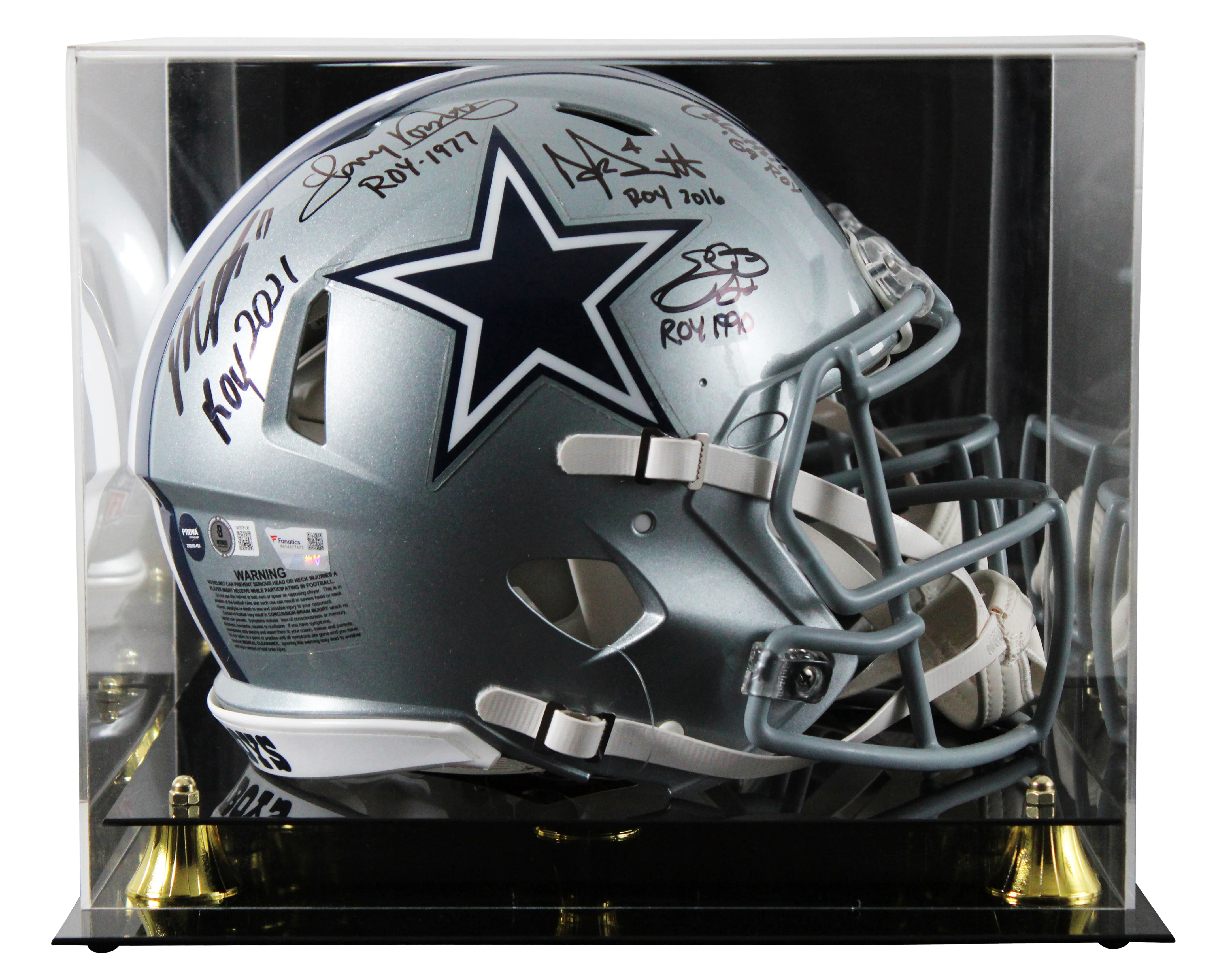 Smith, Dorsett, Parsons, Prescott +1 Signed F/S Speed Proline Helmet w/ Case BAS - Image 2
