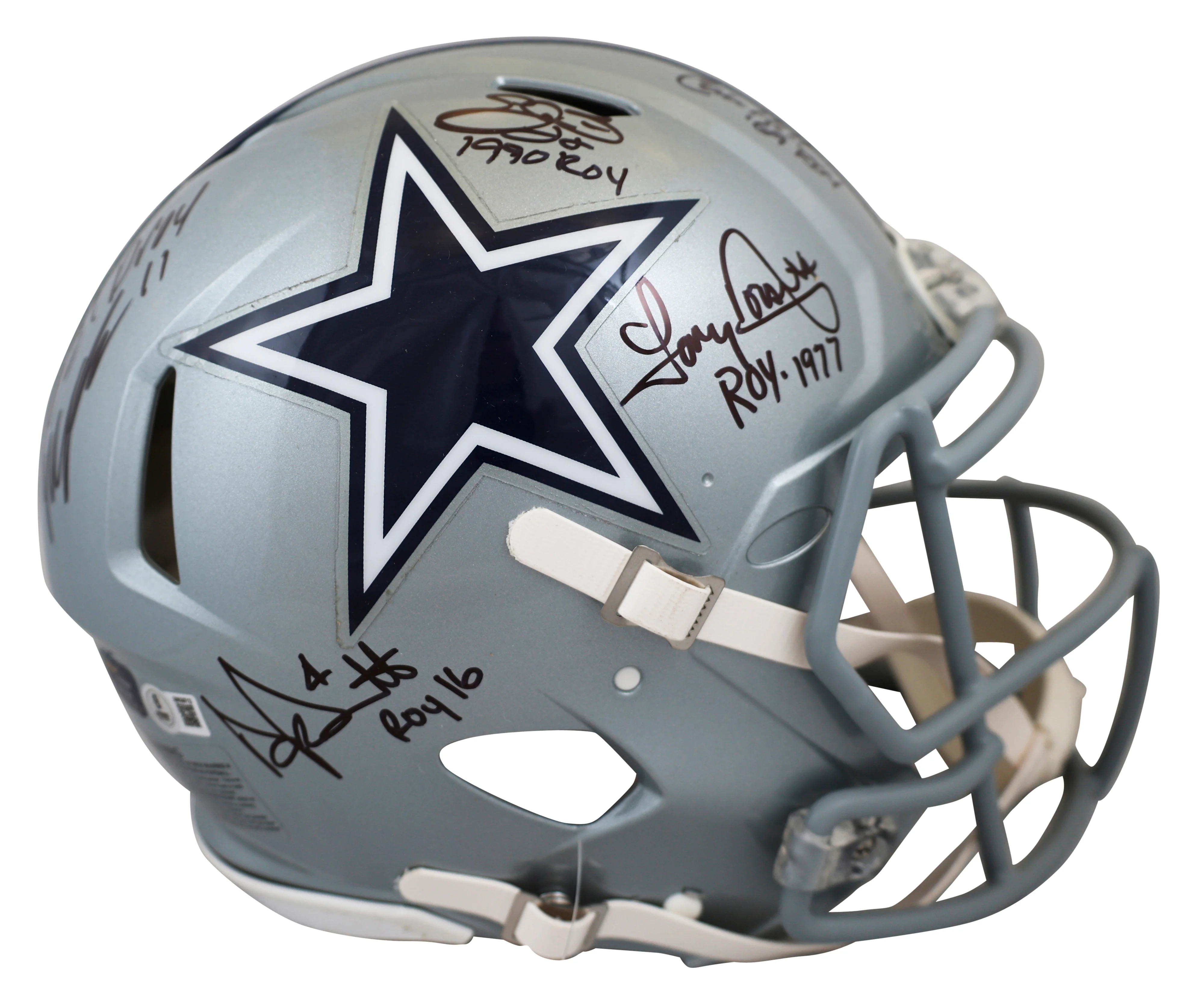Smith, Dorsett, Parsons, Prescott +1 Signed F/S Speed Proline Helmet w/ Case BAS - Image 4