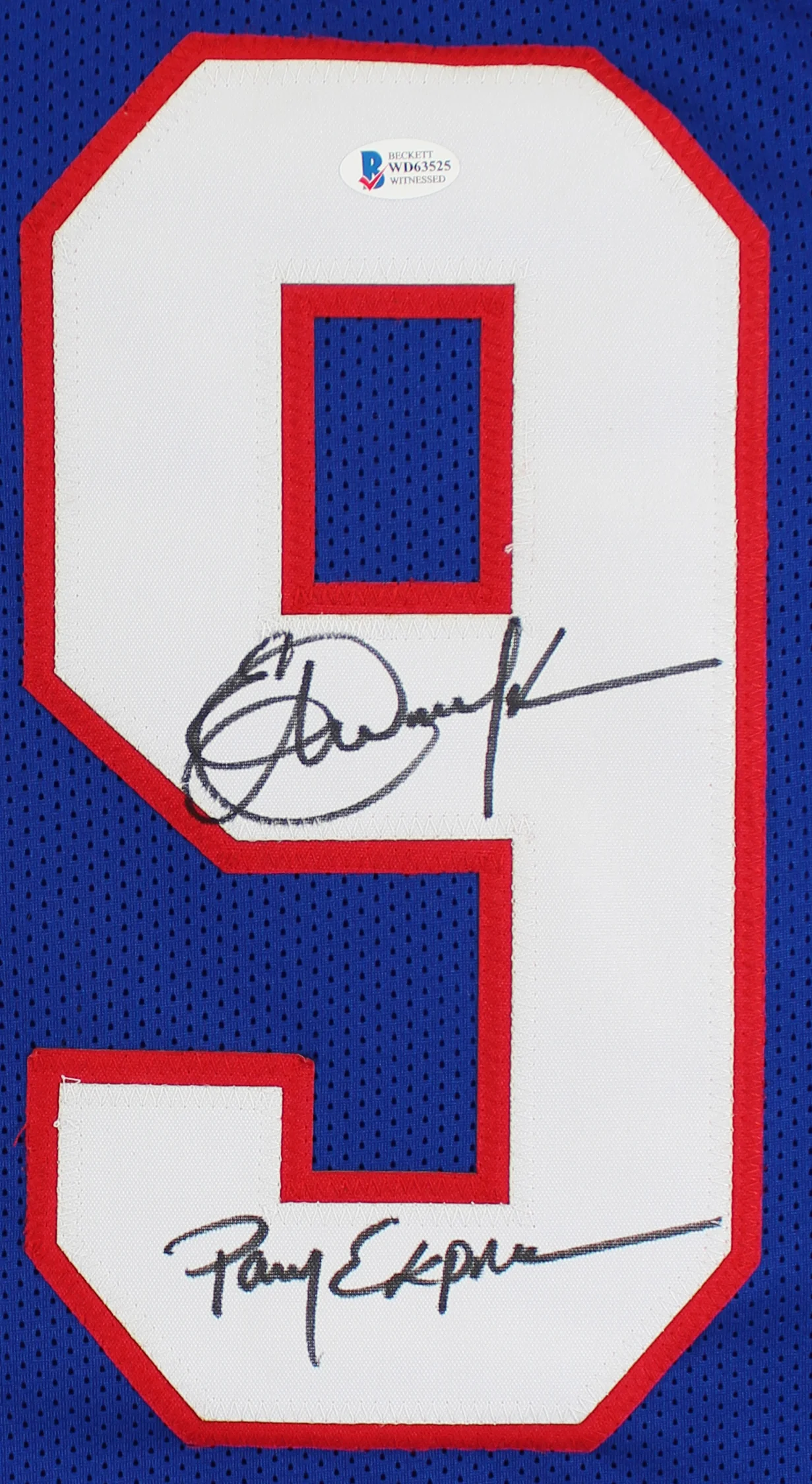 SMU Eric Dickerson Pony Express Authentic Signed Blue Jersey BAS Witnessed - Image 3