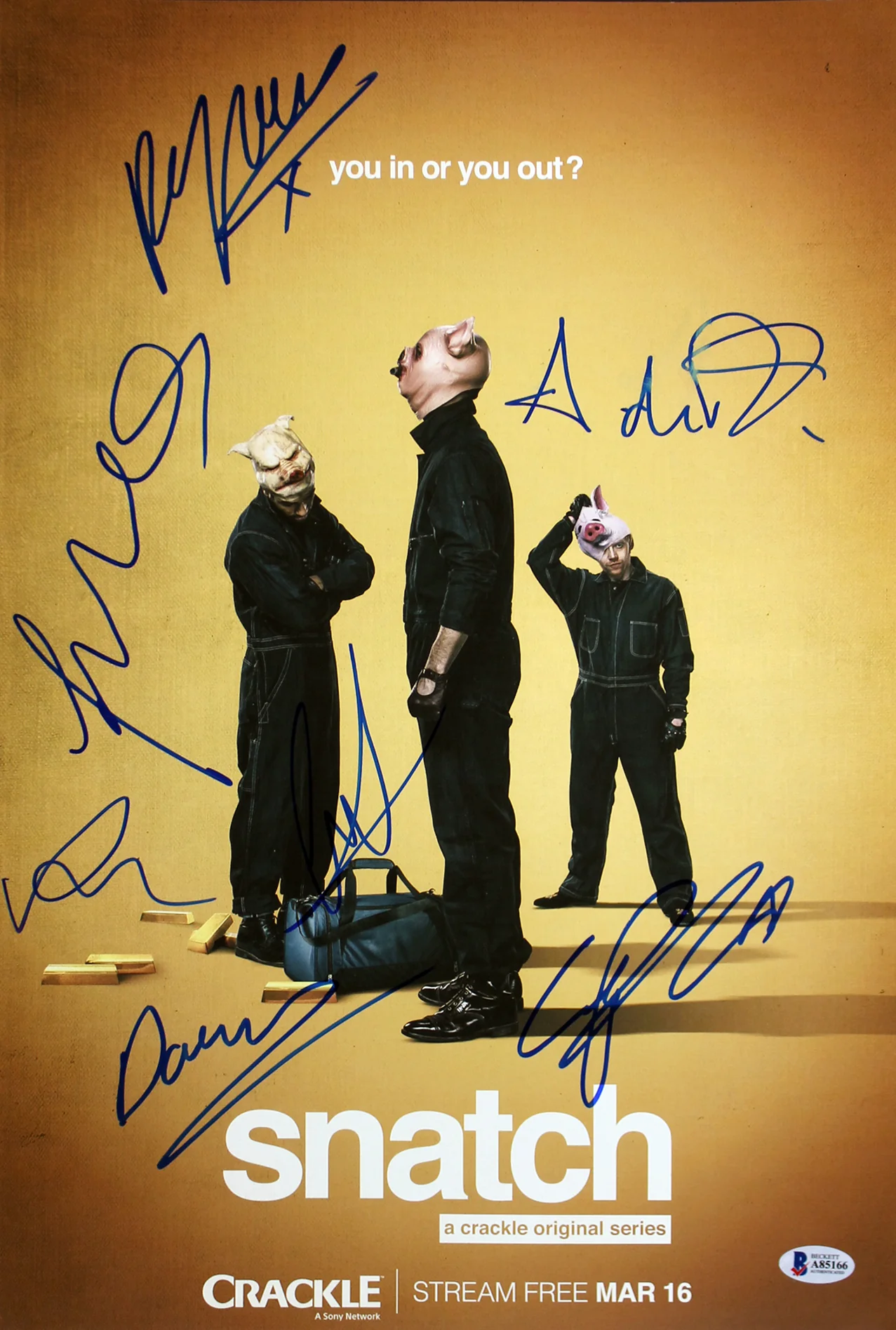 Snatch (7) Grint, De Rakoff +5 Signed 12x18 Mini Movie Poster BAS #A85166 - Image 2