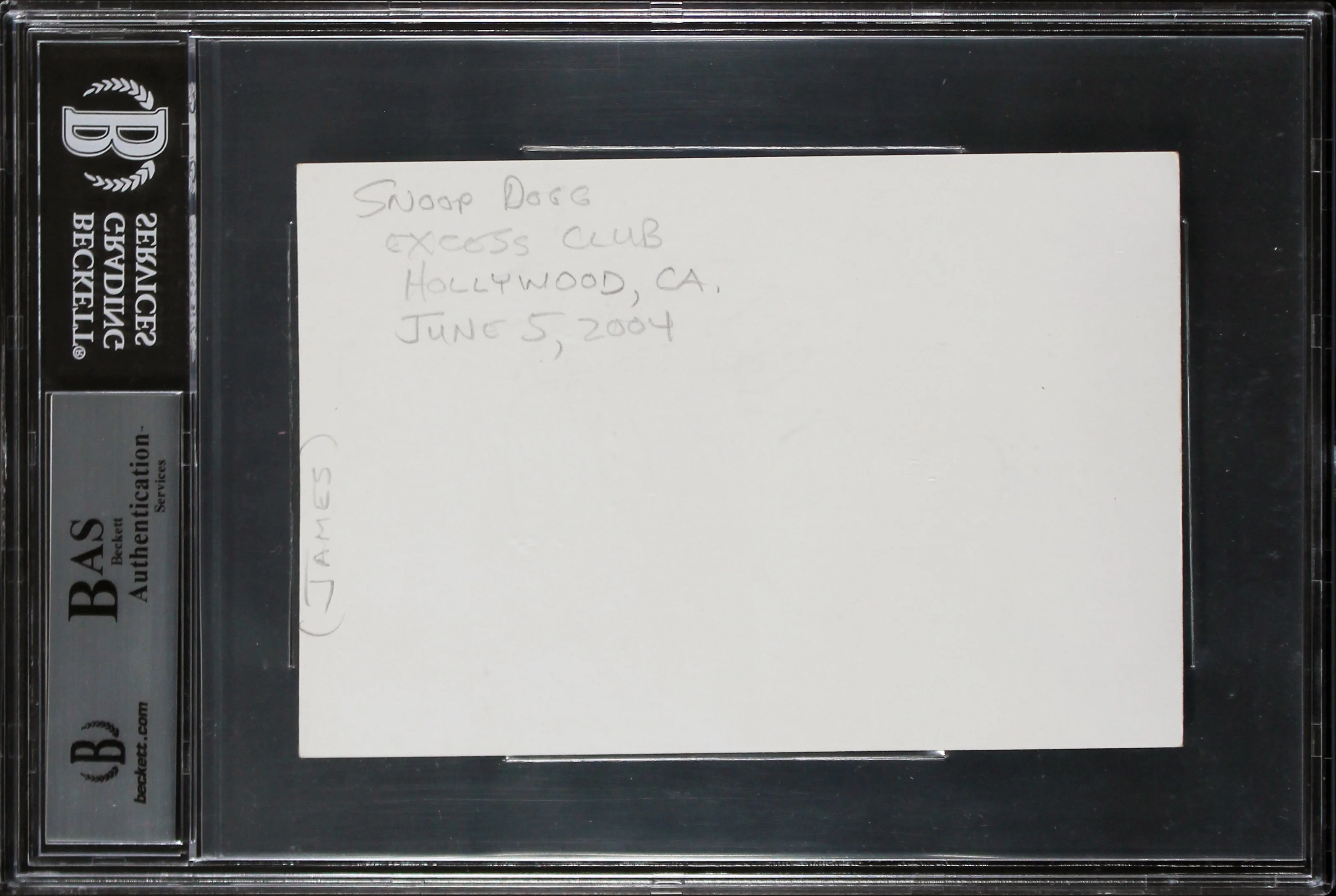 Snoop Dogg Rapper & Actor Authentic Signed 4x6 Index Card BAS Slabbed - Image 3