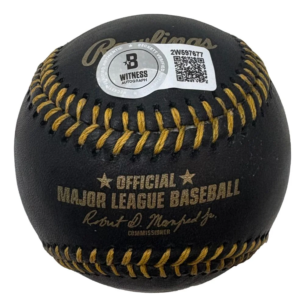 So Taguchi Phillies Signed In Kenji Black Leather Baseball 2008 WS Champs BAS - Image 2