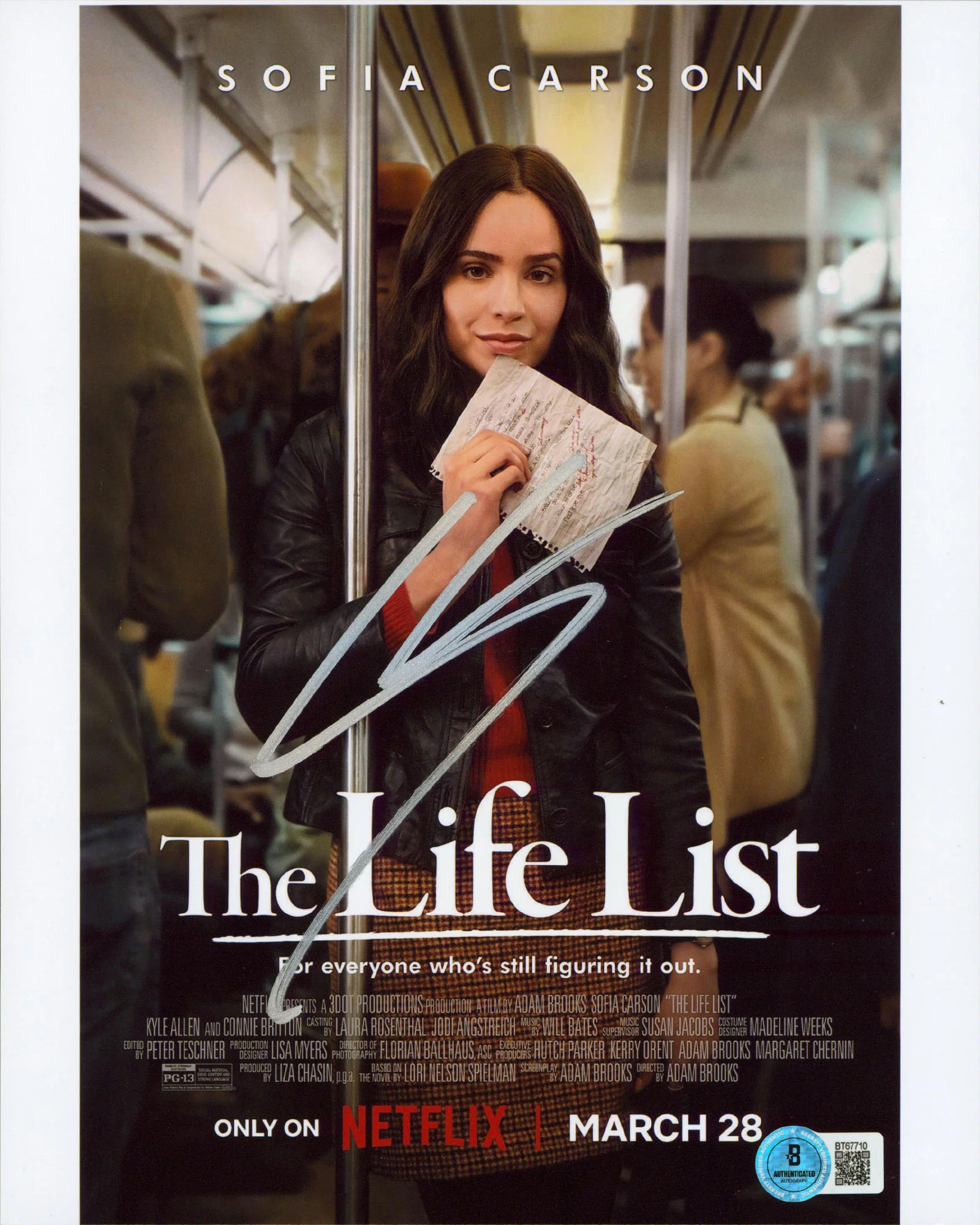 Sofia Carson The Life List Authentic Signed 8x10 Vertical Photo BAS #BT67710