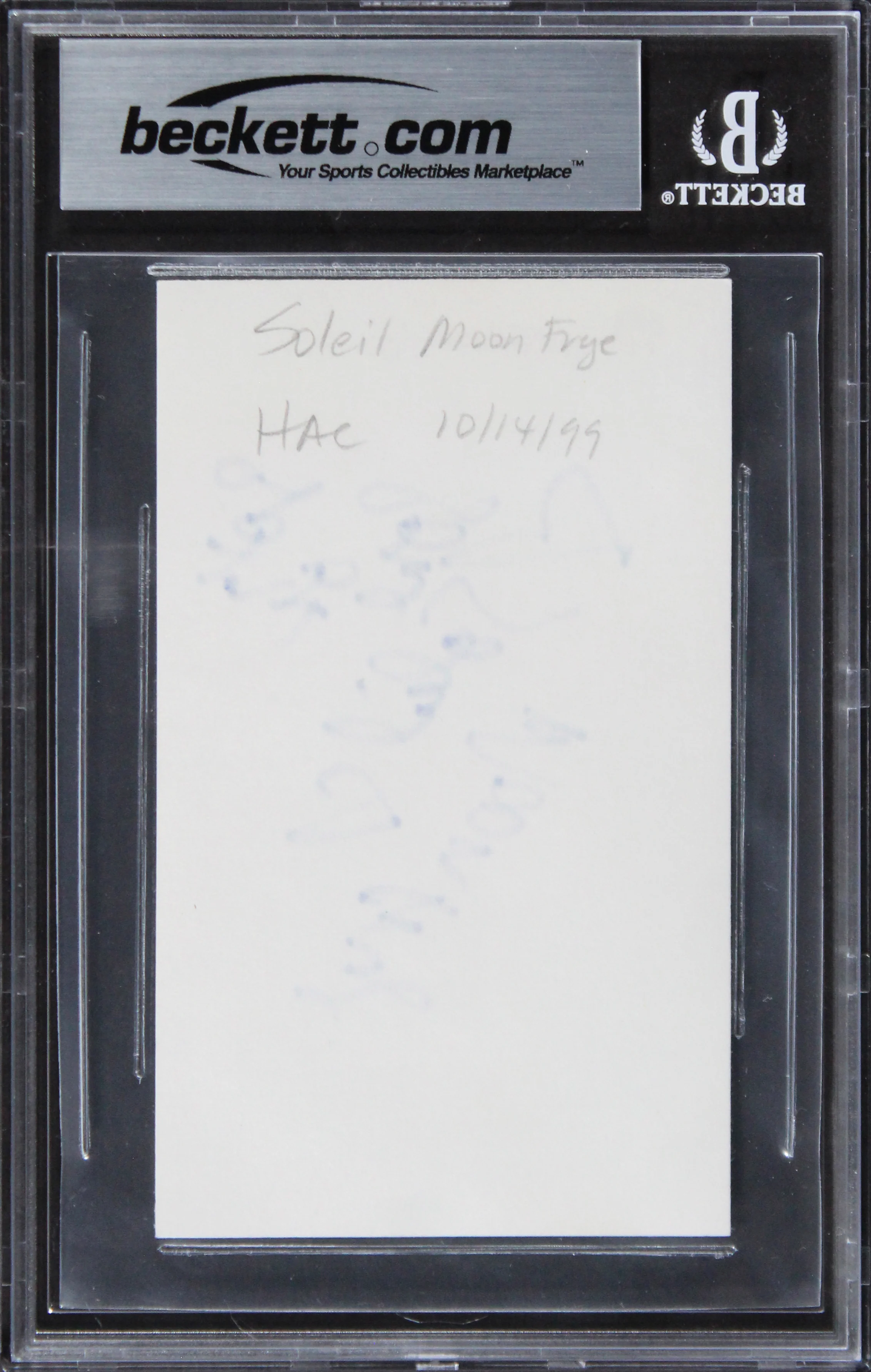 Soleil Moon Frye Punky Brewster "Lots of Love" Signed 3x5 Index Card BAS Slabbed - Image 3