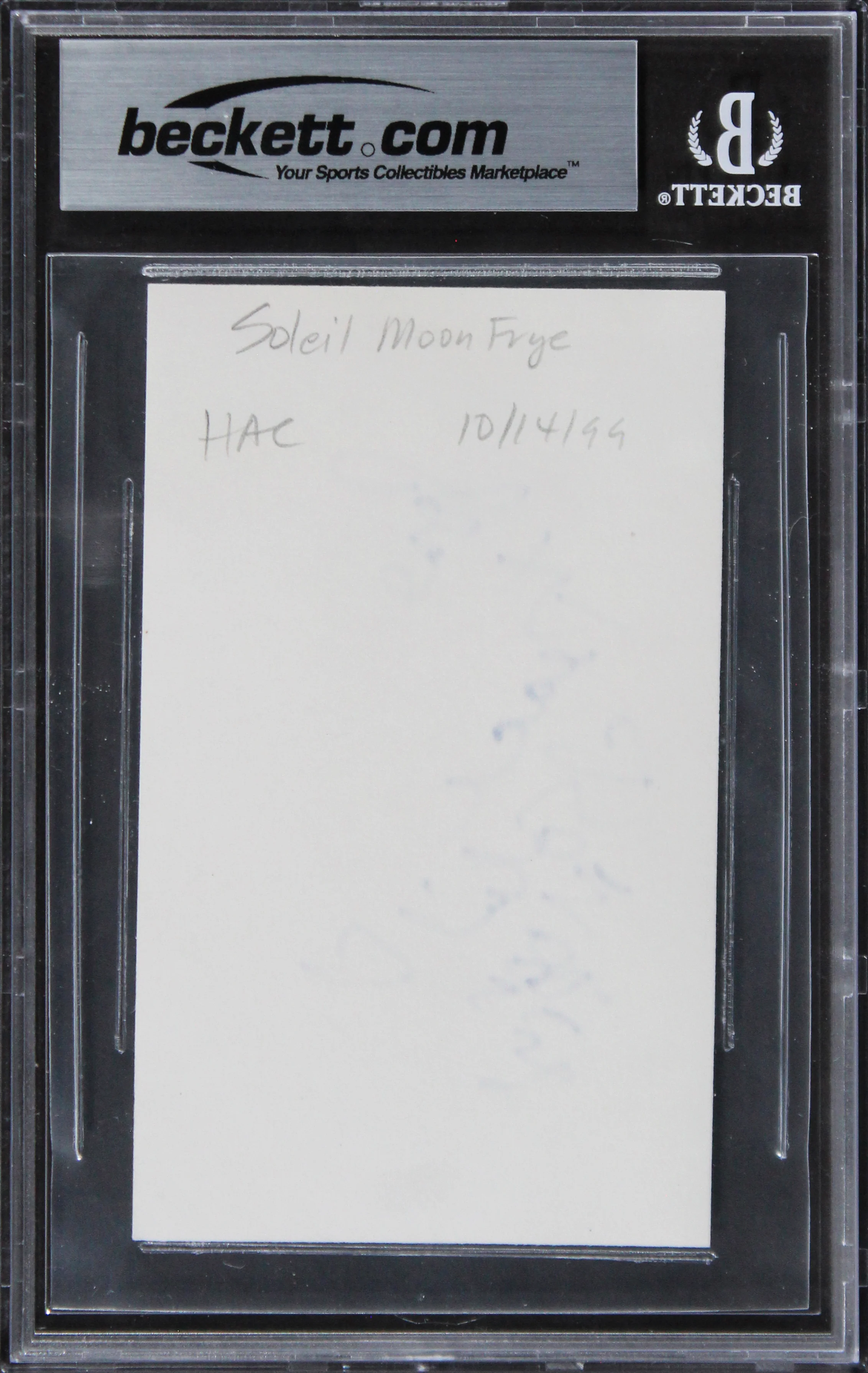 Soleil Moon Frye Punky Brewster "Love & Peace" Signed 3x5 Index Card BAS Slabbed - Image 3