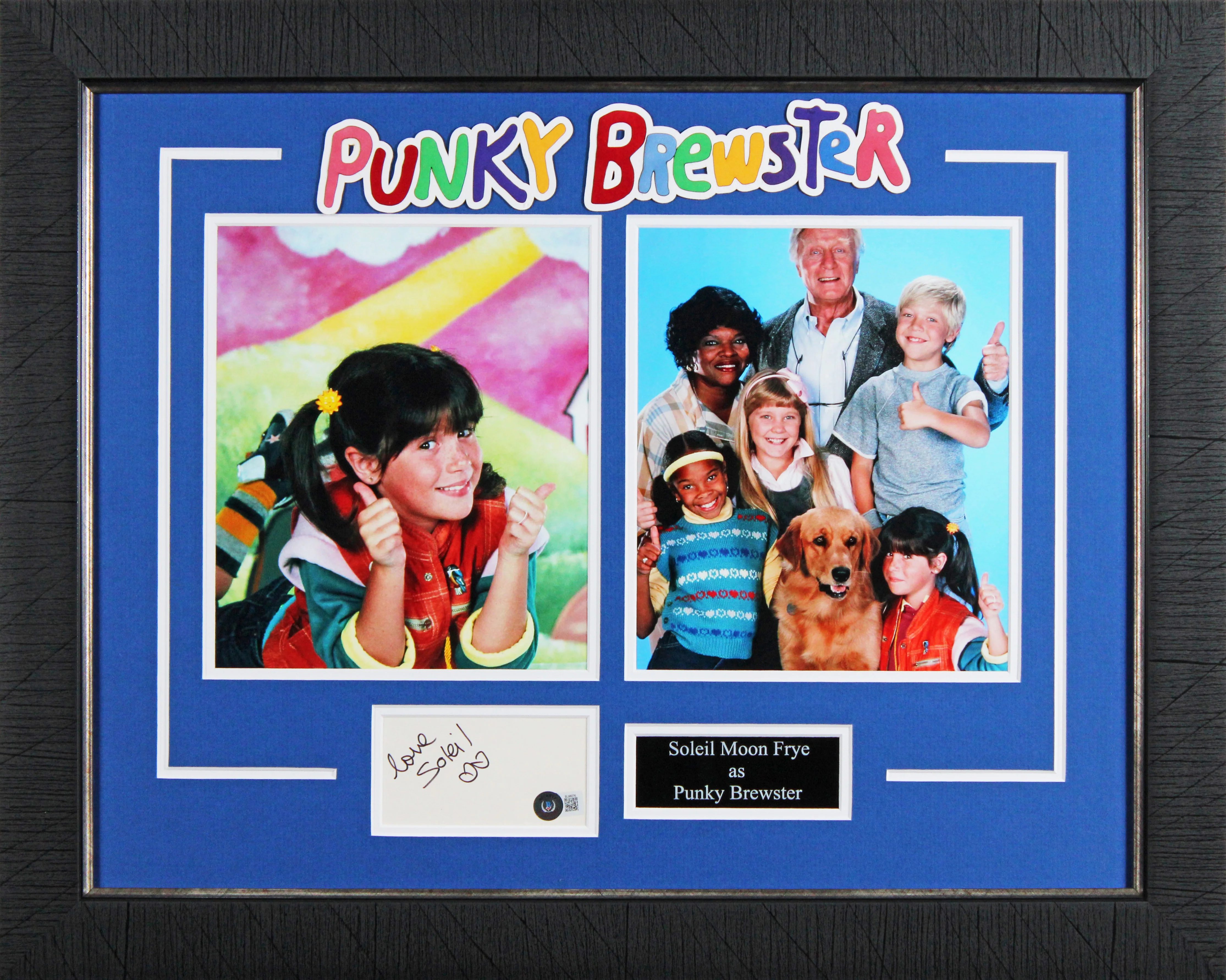 Soleil Moon Frye Punky Brewster Signed & Framed 3x5 Index Card BAS #BL98076 - Image 2