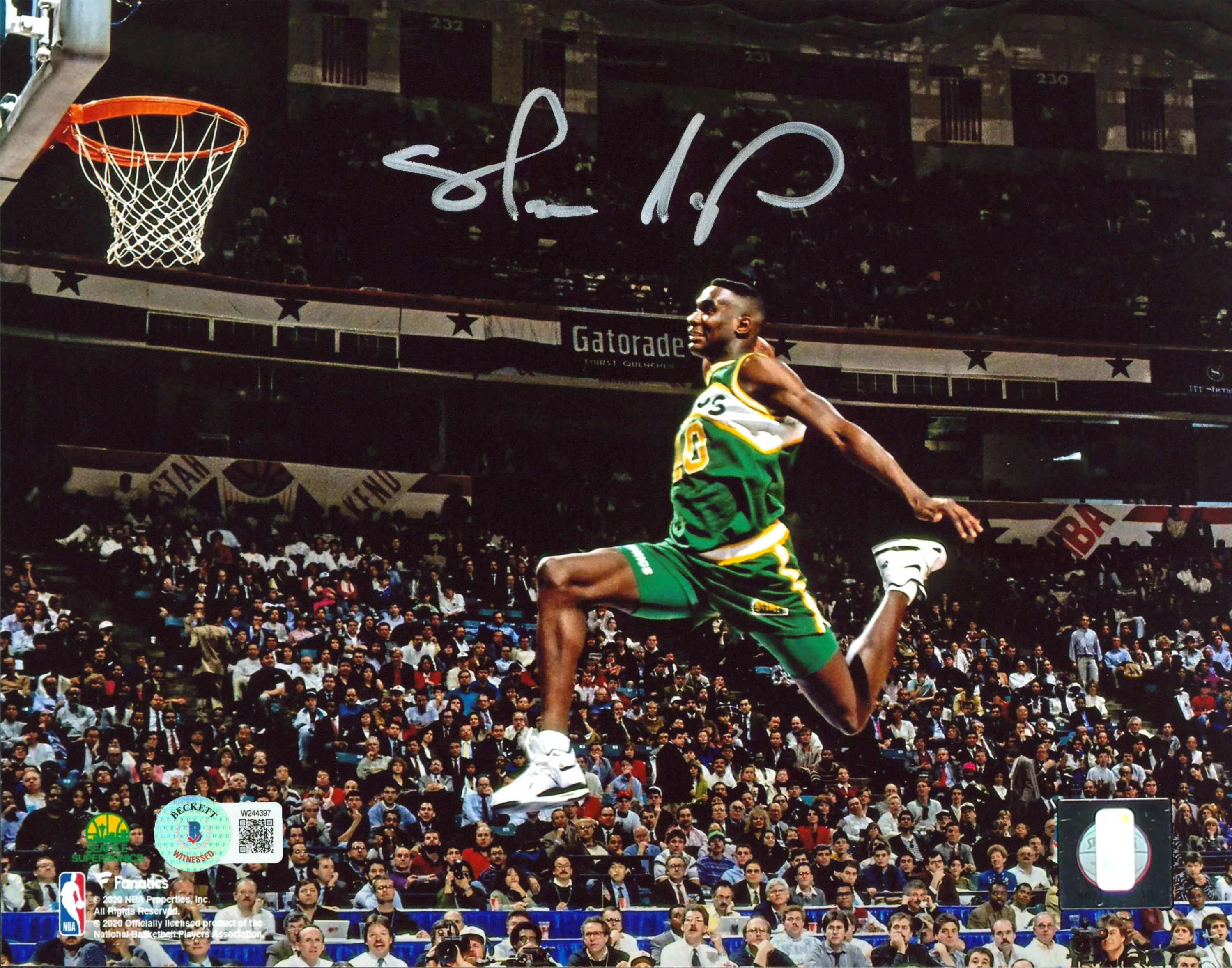 Sonics Shawn Kemp Authentic Signed 8x10 Horizontal Photo BAS Witnessed - Image 2