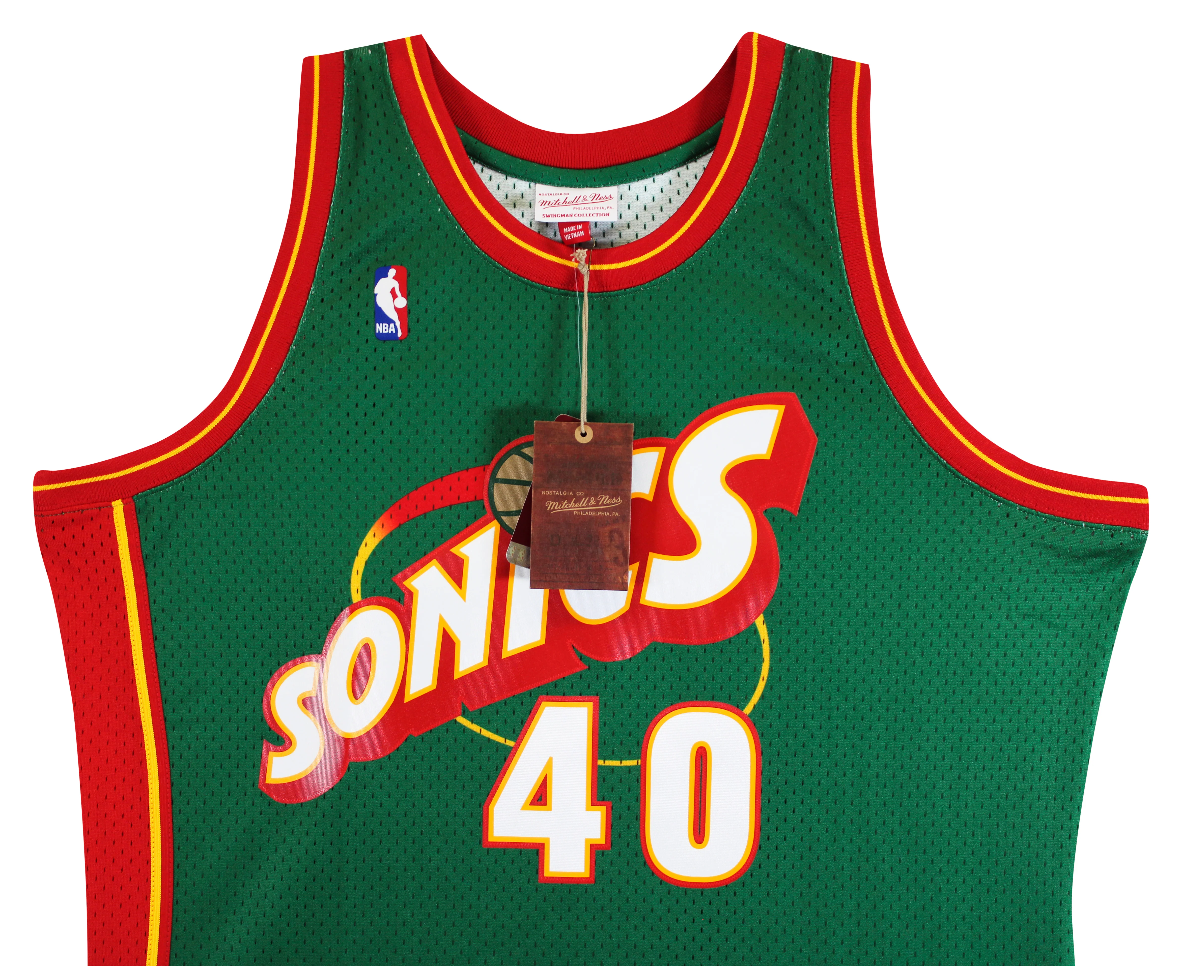 Sonics Shawn Kemp "Reign Man" Signed Green M&N 1995-96 HWC Swingman Jersey BAS W - Image 6
