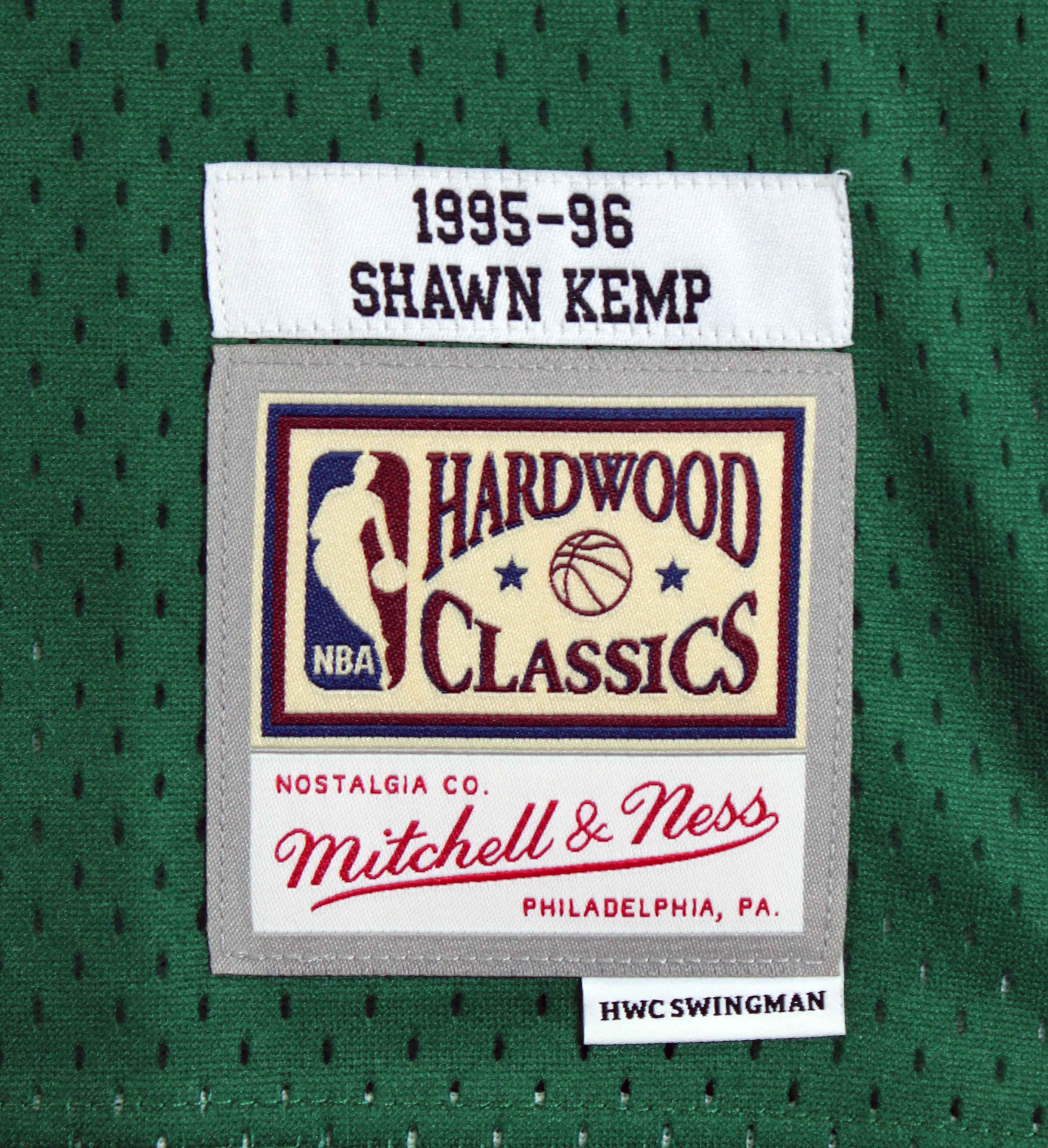 Sonics Shawn Kemp "Reign Man" Signed Green M&N 1995-96 HWC Swingman Jersey BAS W - Image 7