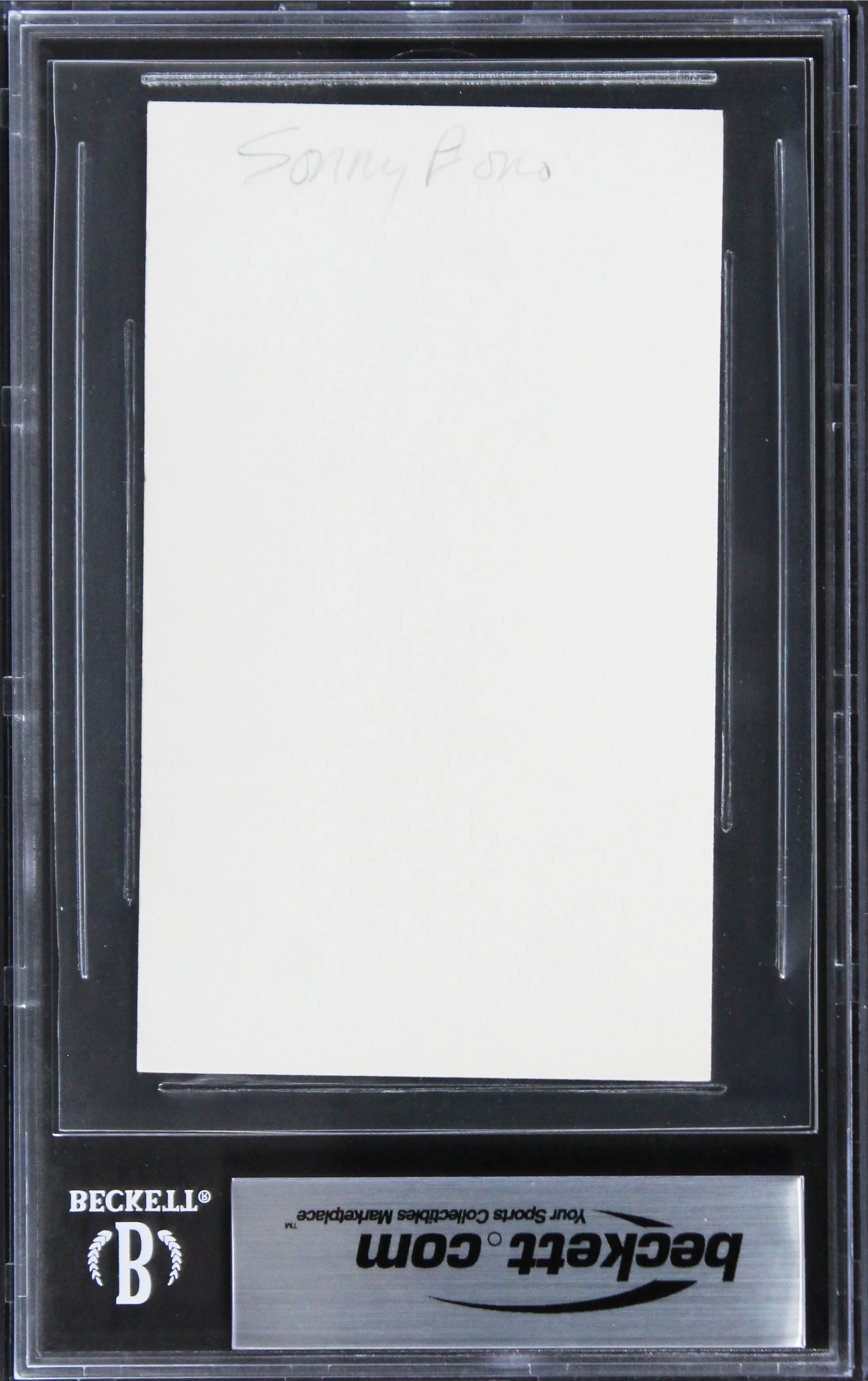 Sonny Bono The Sonny and Cher Show Authentic Signed 3x5 Index Card BAS Slabbed - Image 3