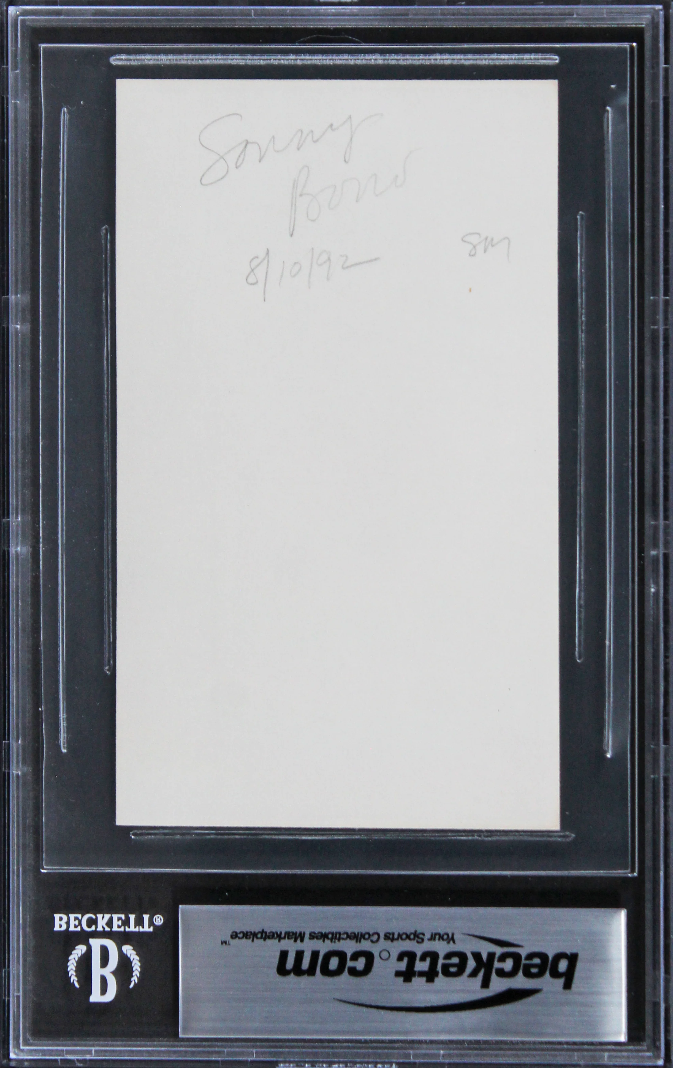 Sonny Bono The Sonny and Cher Show "Hi" Signed 3x5 Index Card BAS Slabbed 2 - Image 3