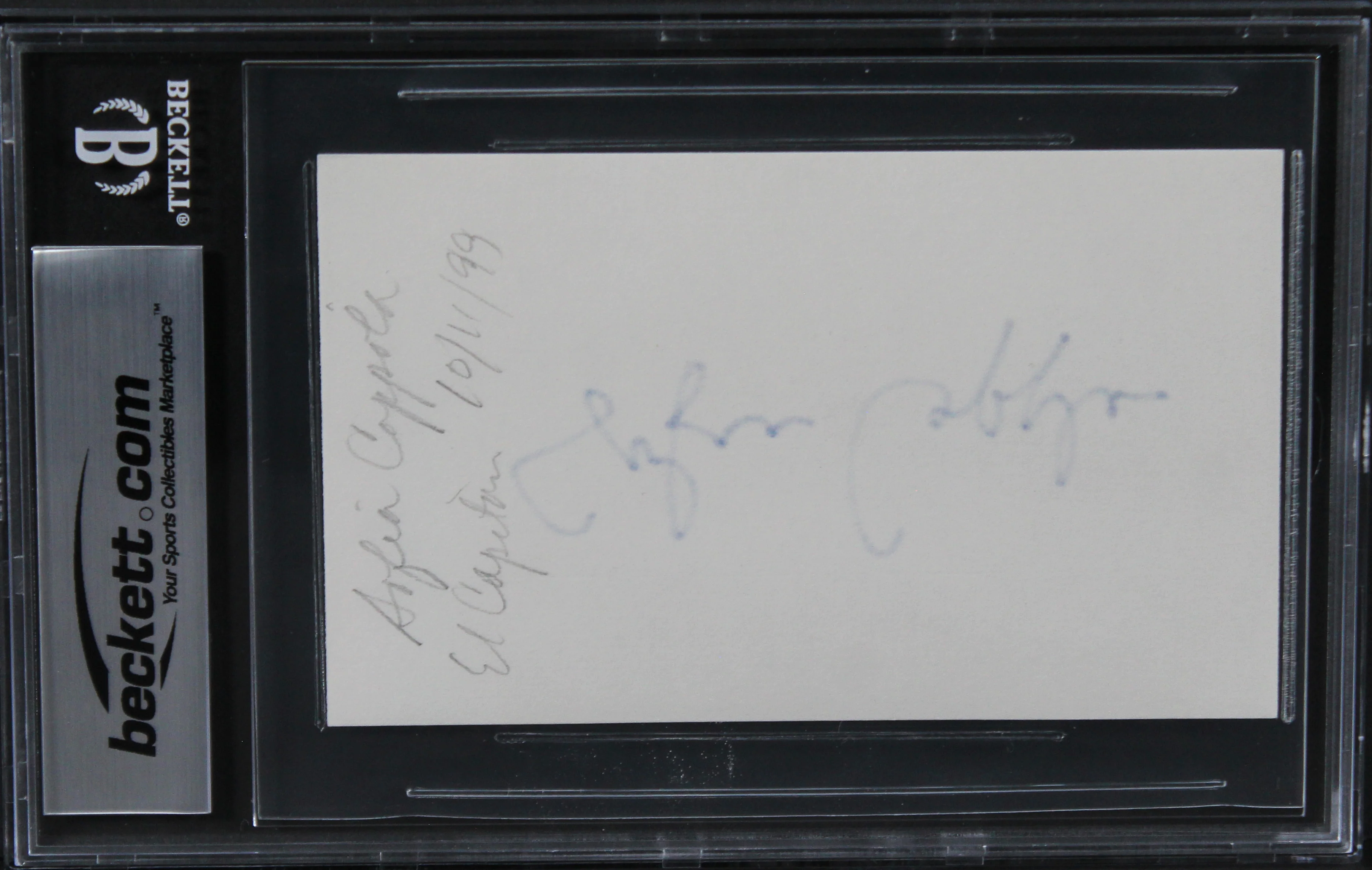 Sophia Coppola The Godfather Part 3 Authentic Signed 3x5 Index Card BAS Slab 1 - Image 3