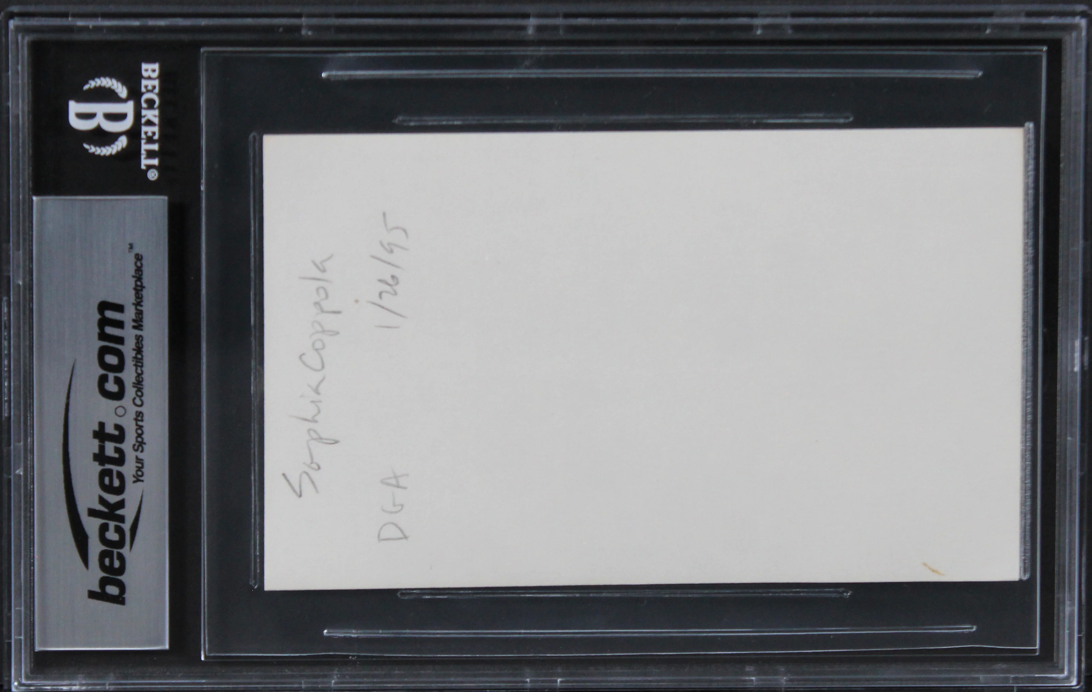 Sophia Coppola The Godfather Part 3 Authentic Signed 3x5 Index Card BAS Slab 2 - Image 3