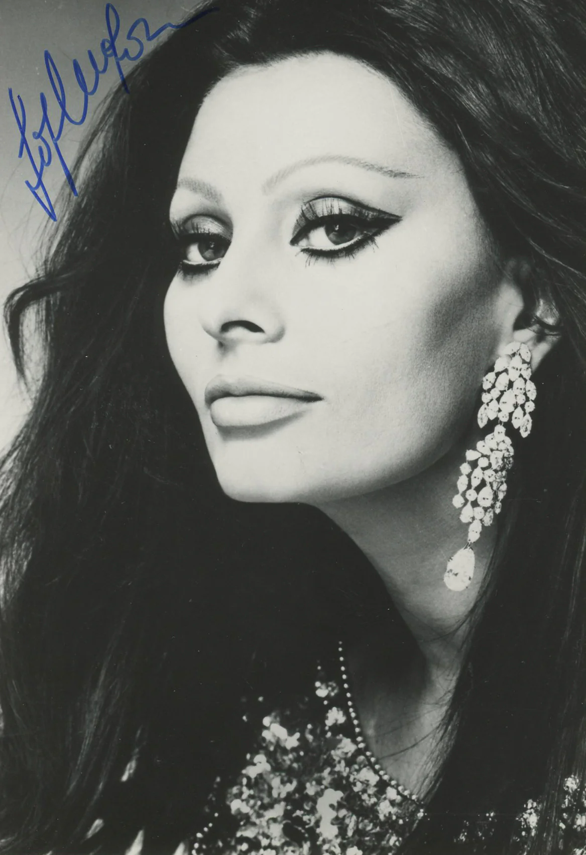 Sophia Loren Two Women Authentic Signed 4x5.75 Black & White Photo BAS #BK43320