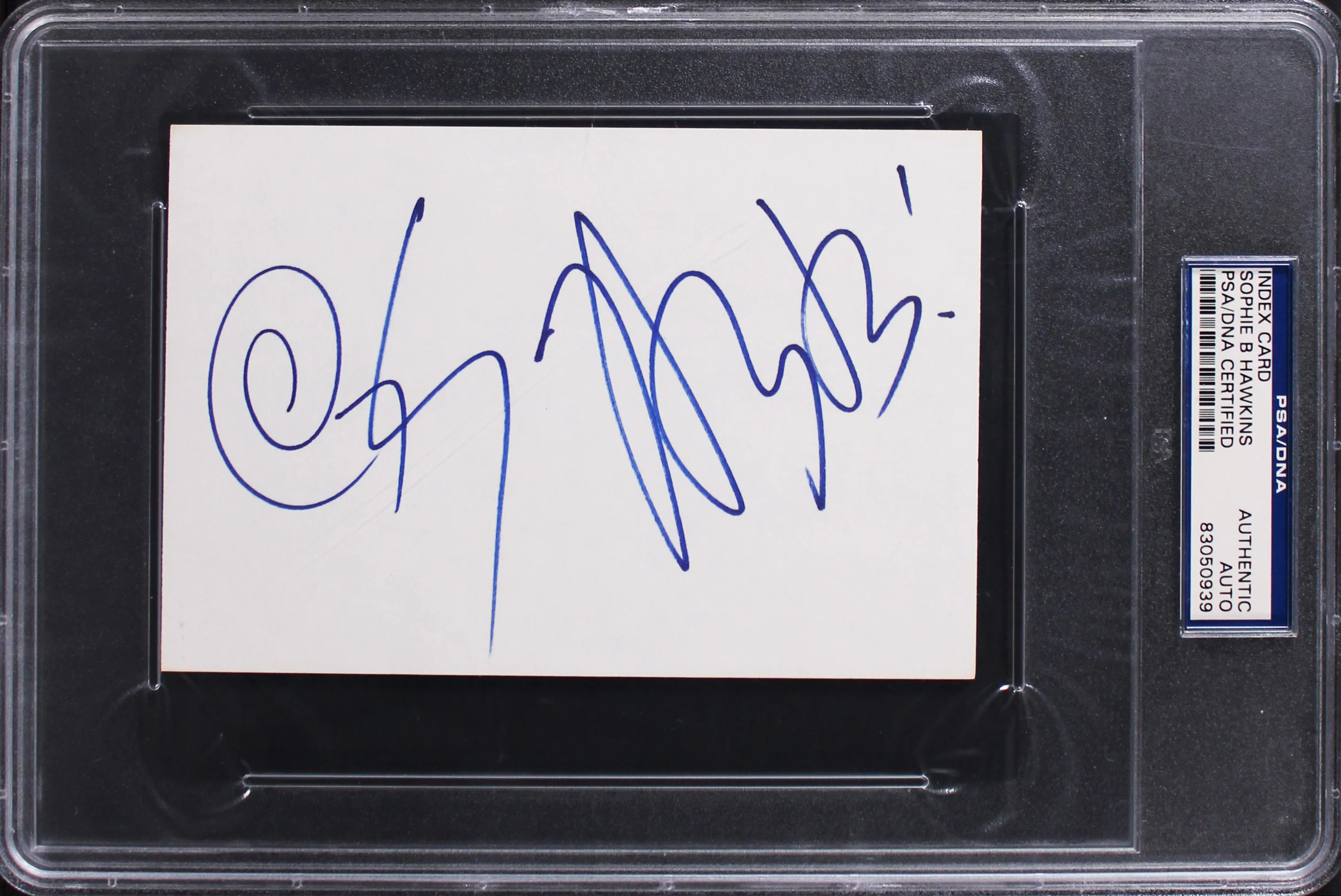 Sophie B Hawkins Tongues and Tails Authentic Signed 4x6 Index Card PSA/DNA Slab - Image 2