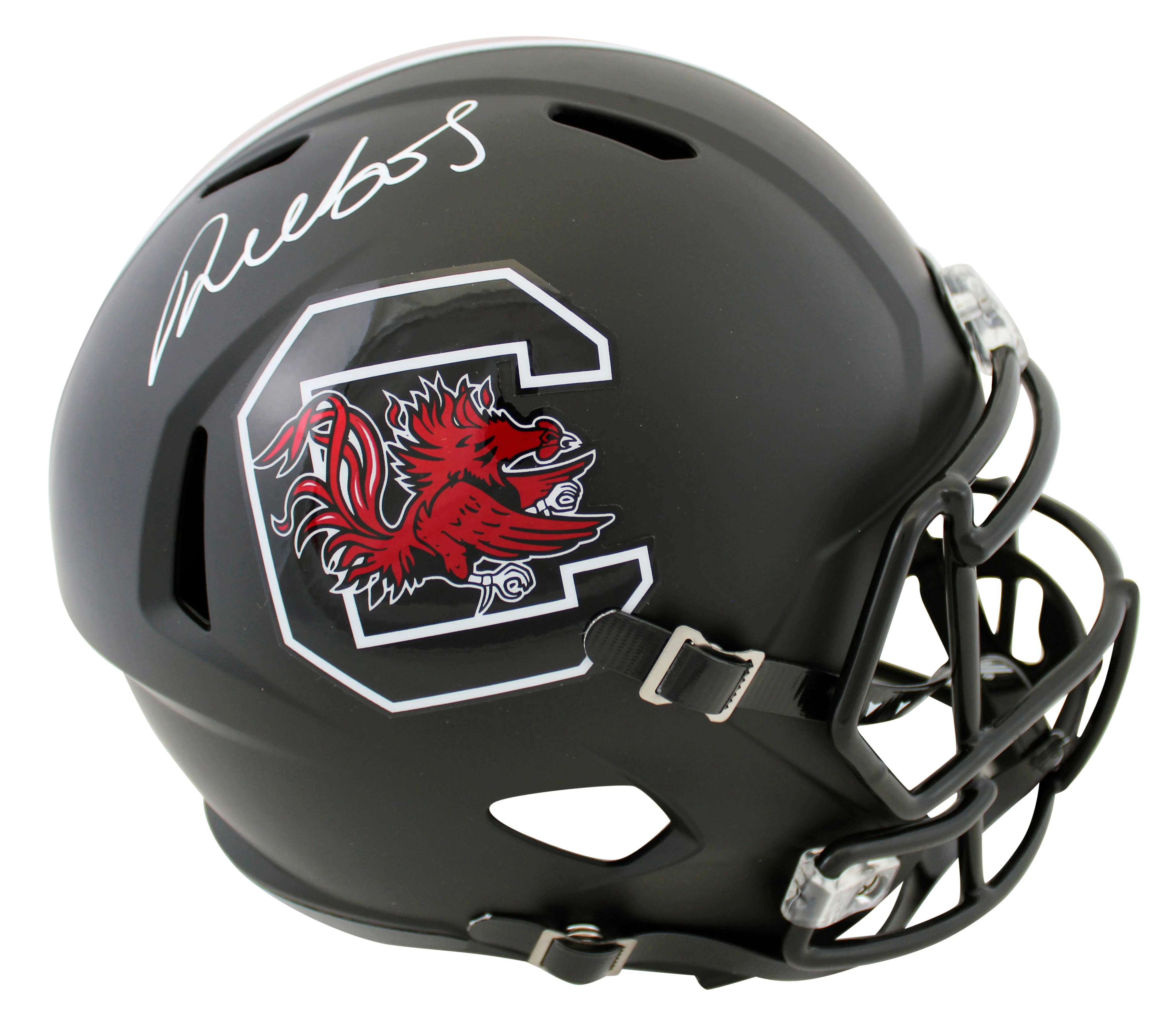 South Carolina Deebo Samuel Signed Black Full Size Speed Rep Helmet JSA - Image 2