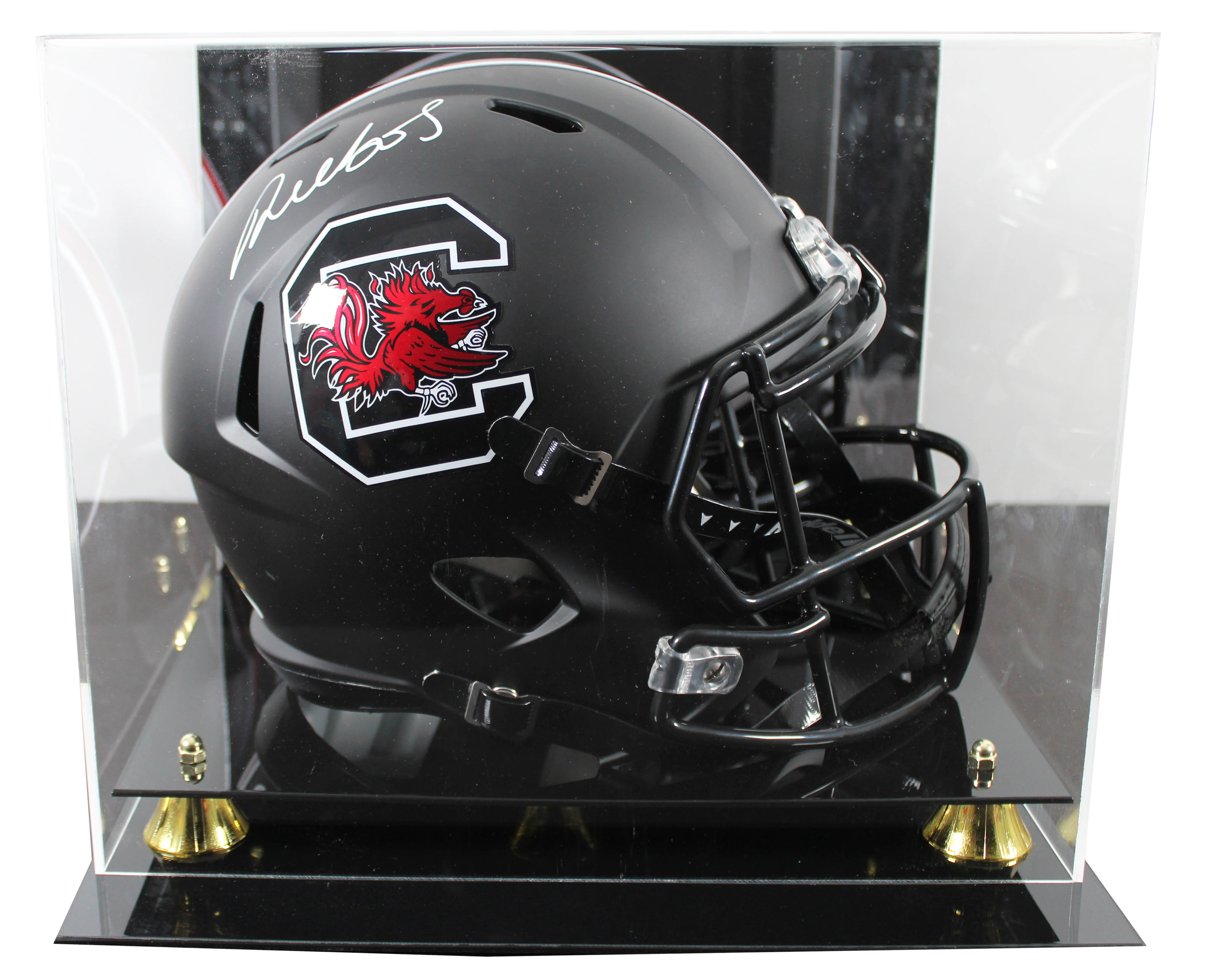 South Carolina Deebo Samuel Signed Black Full Size Speed Rep Helmet w/ Case JSA - Image 2