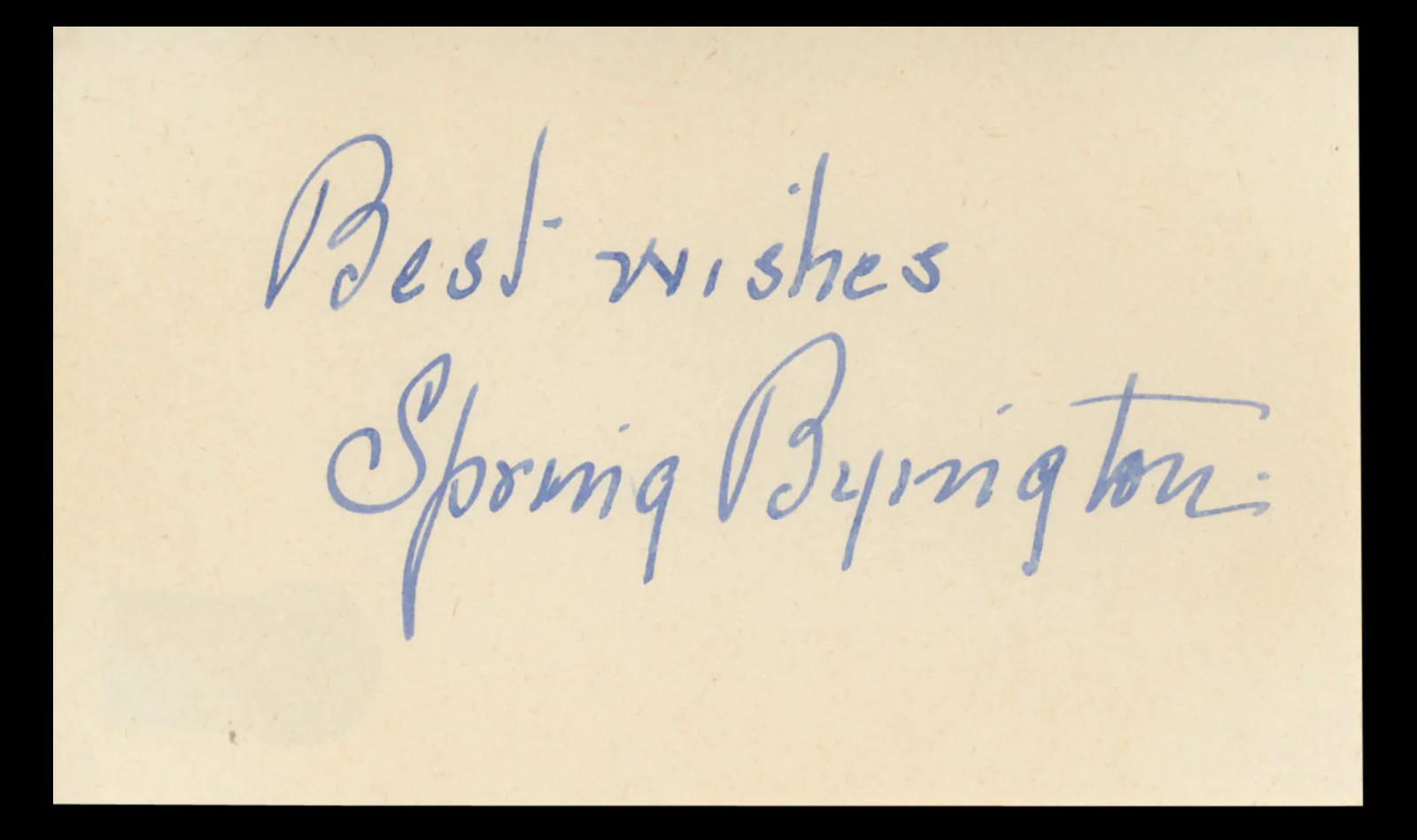 Spring Byington December Bride Best Wishes Authentic Signed 3x5 Index Card BAS #BT01251 - Image 2