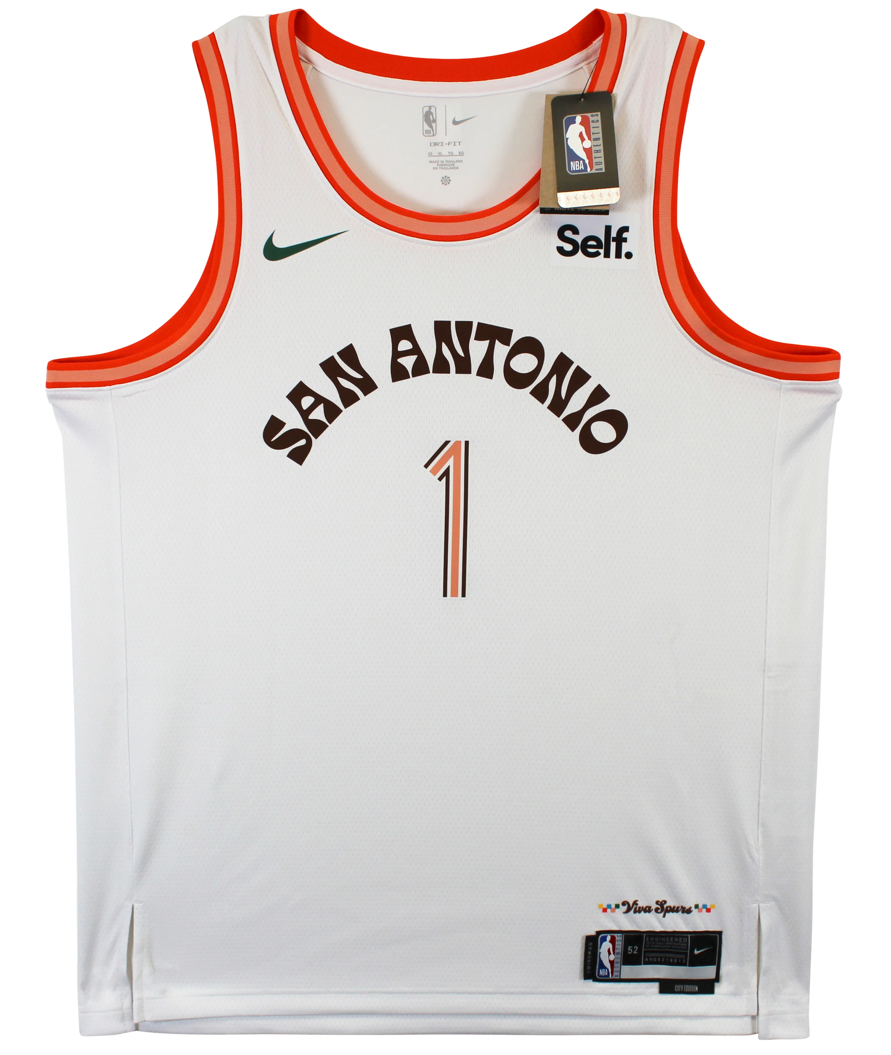 Spurs Victor Wembanyama Authentic Signed White Nike City Edition Jersey Fanatics - Image 5