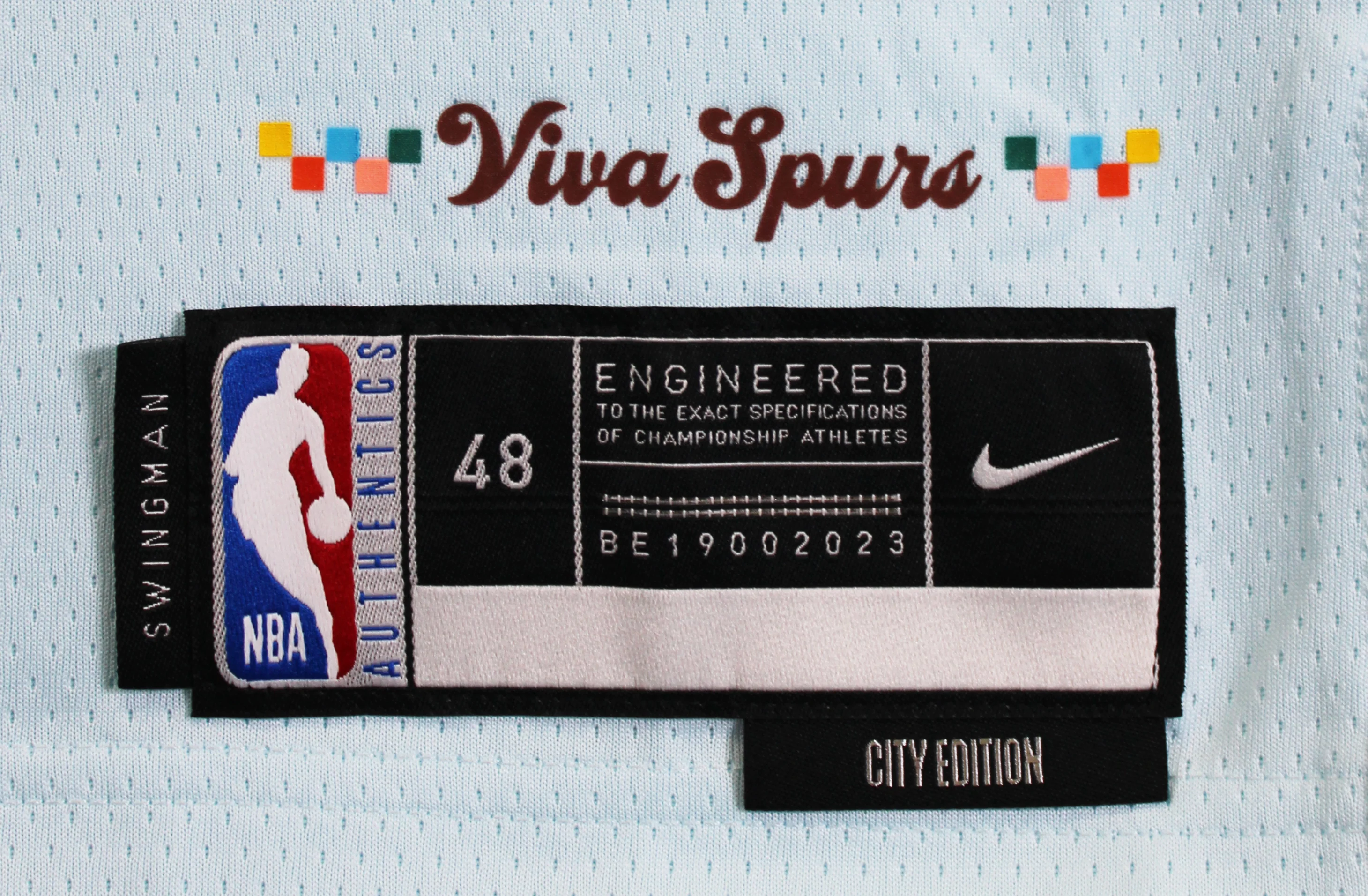 Spurs Victor Wembanyama Signed 2024 Light Blue Nike City Edition Jersey Fanatics - Image 7