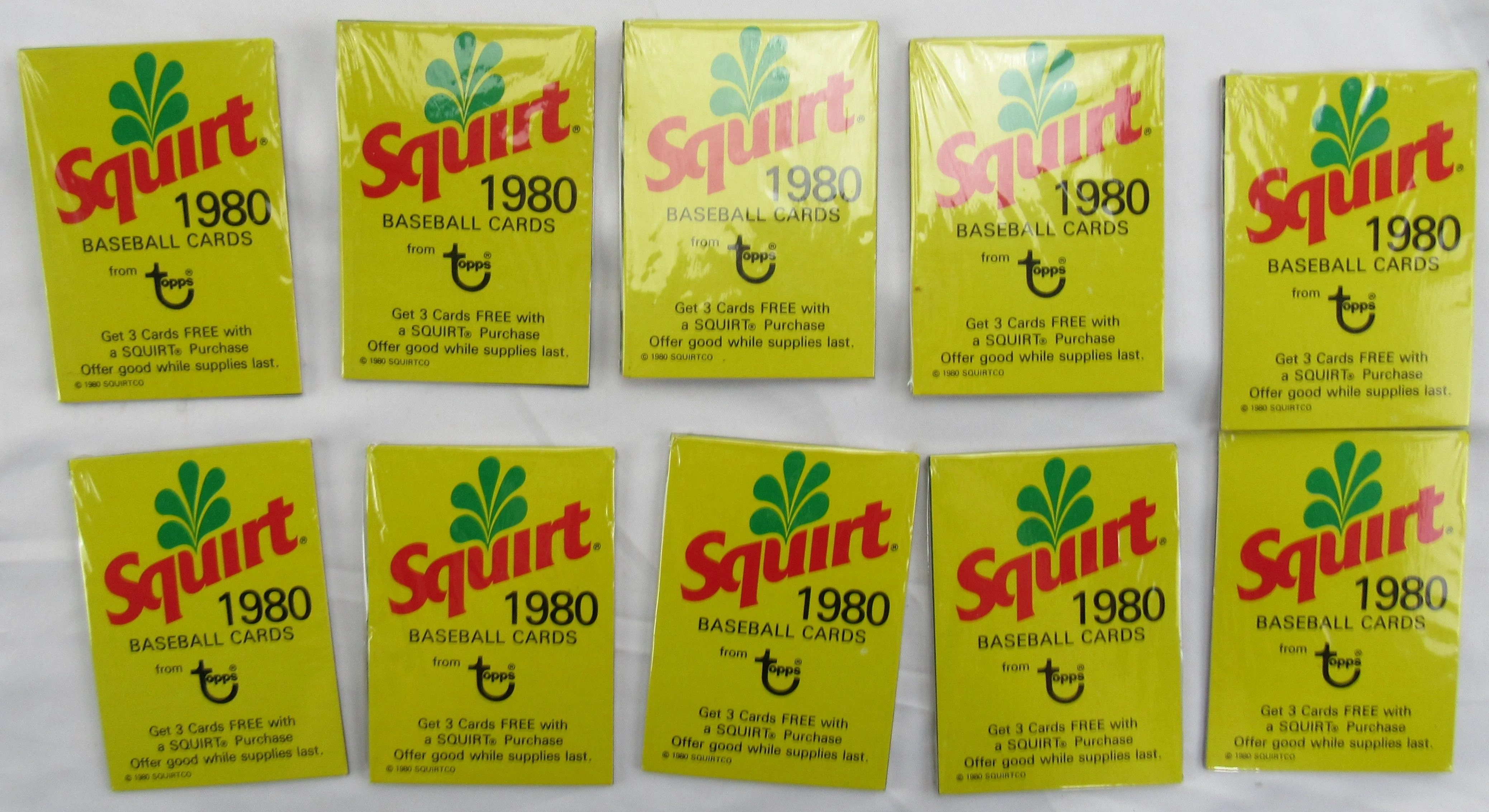 Squirt 1980 Baseball Card Lot - 10 Total Packs II - Image 2